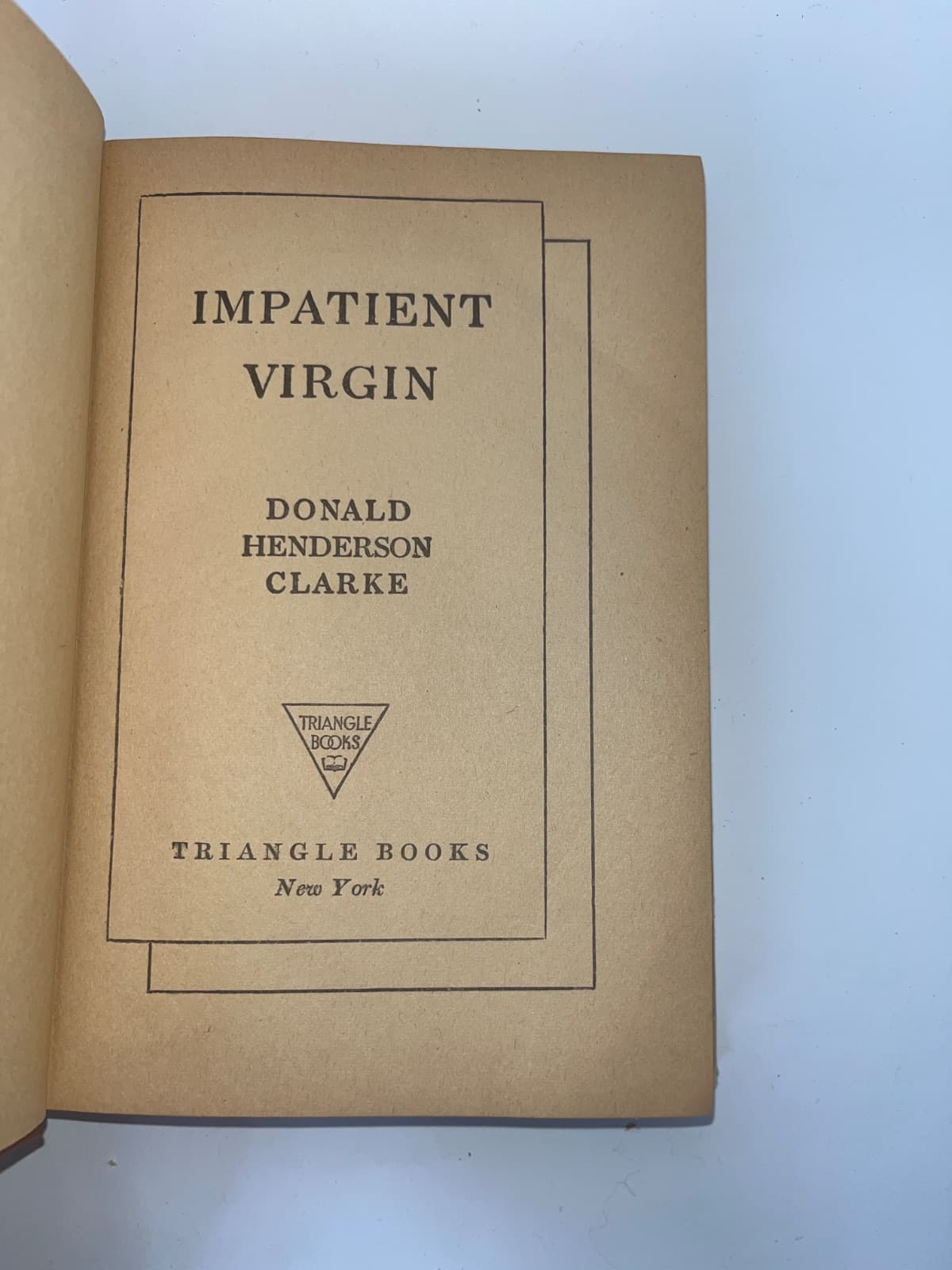 Impatient Virgin by Donald Henderson Clarke - title page