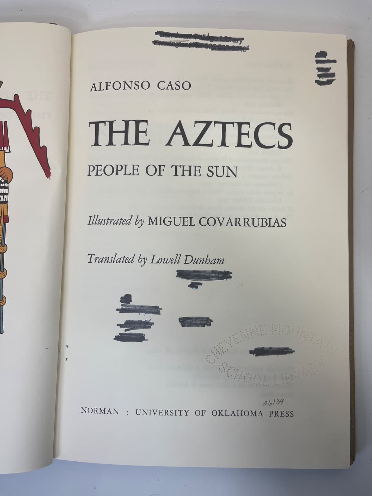 The Aztecs: People of the Sun by Alfonso Caso - title page