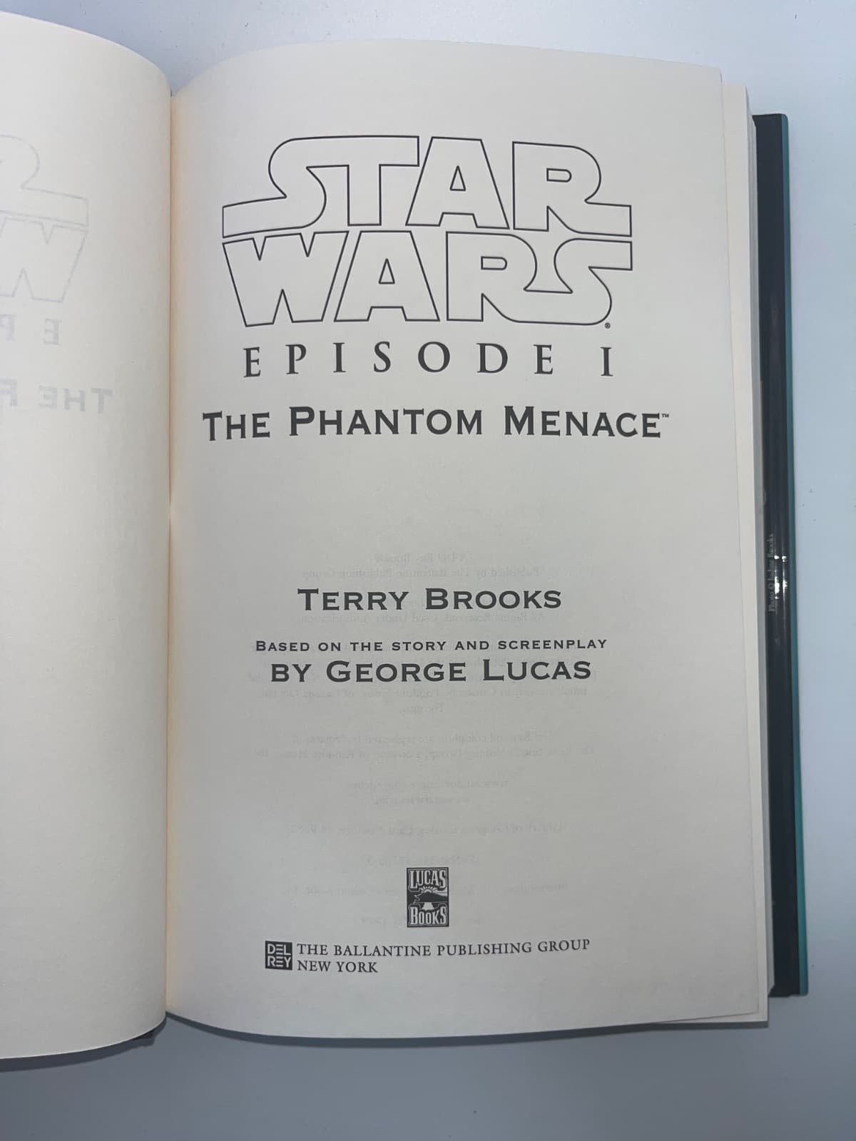 Star Wars Episode I: The Phantom Menace by Terry Brooks - title page