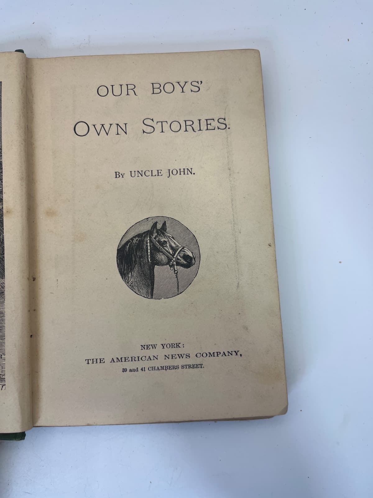 Our Boys' Own Stories by Uncle John - title page
