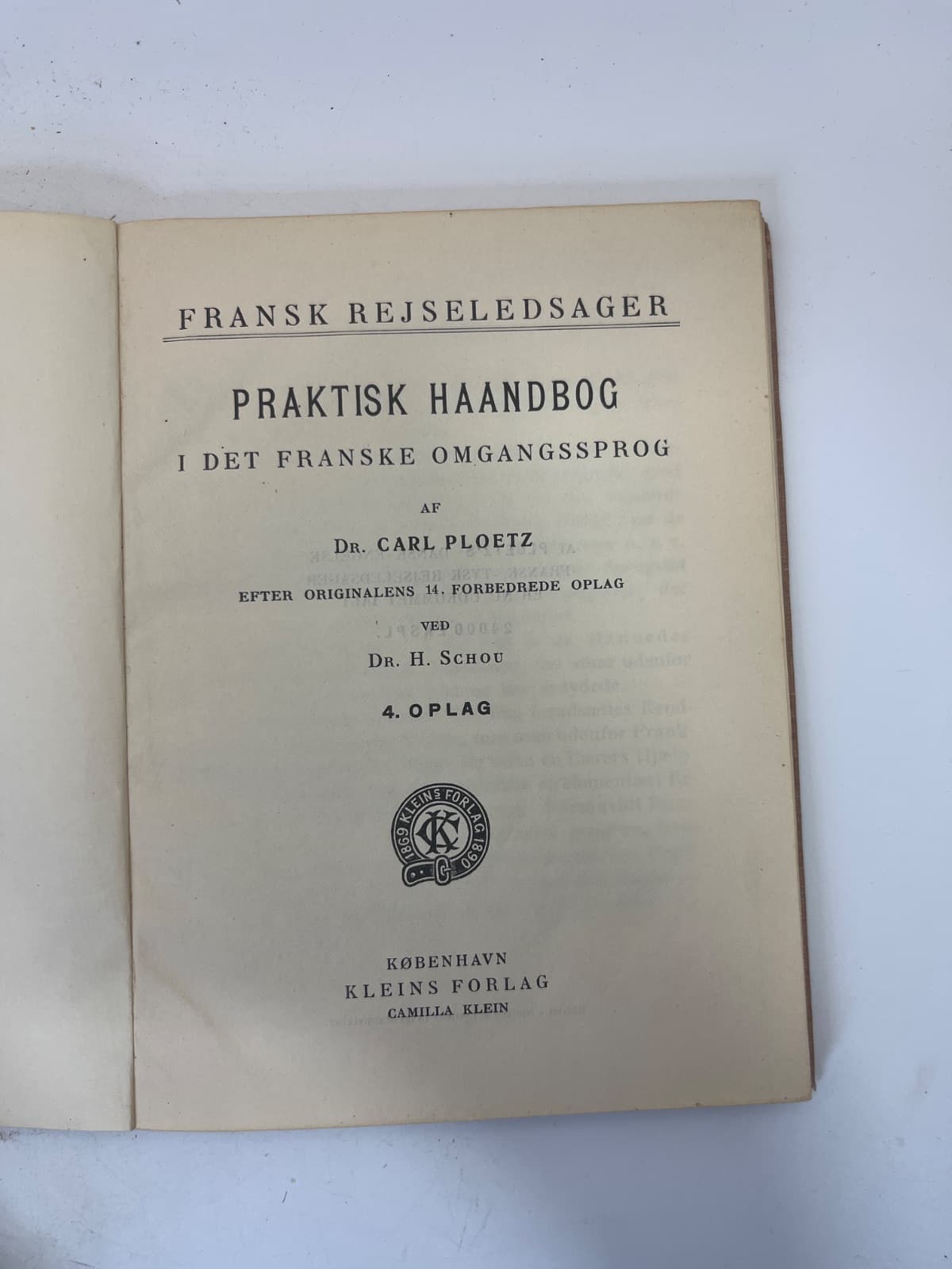 Fransk Rejseledsager by Carl Ploetz - title page