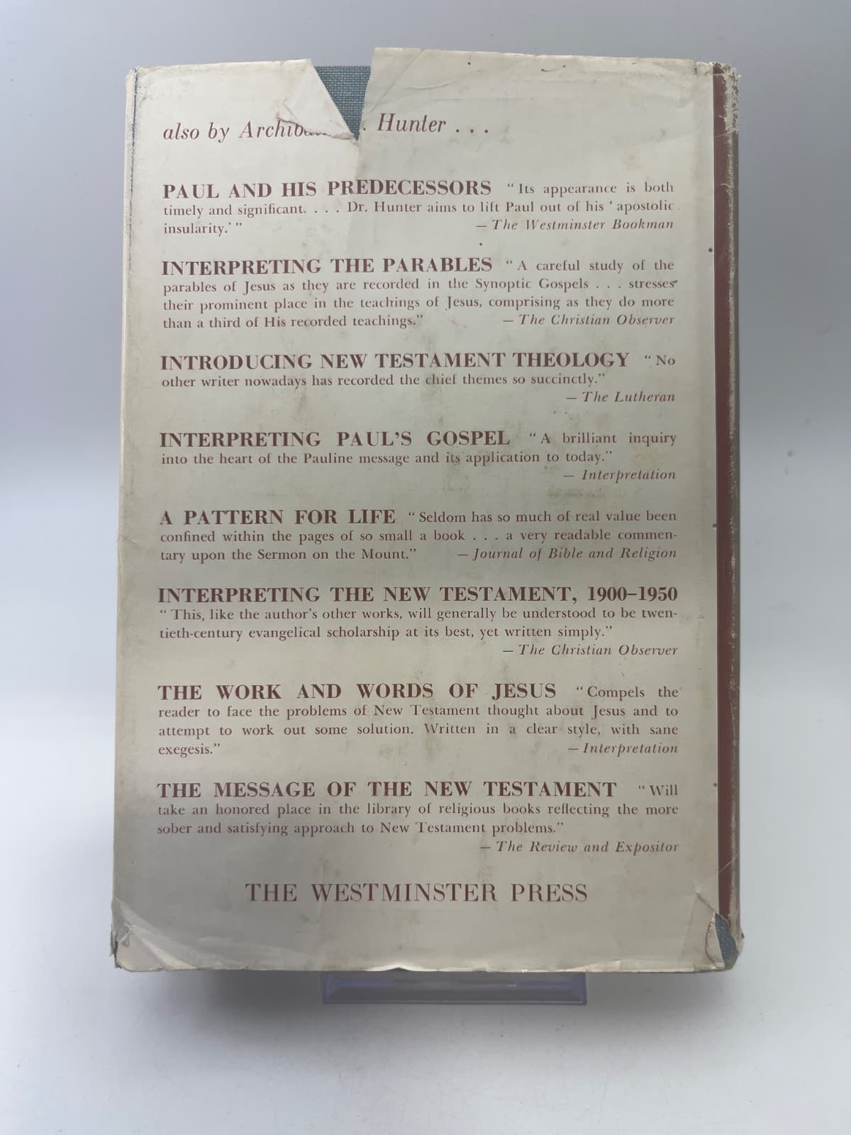 Introducing the New Testament by Archibald M. Hunter - additional view