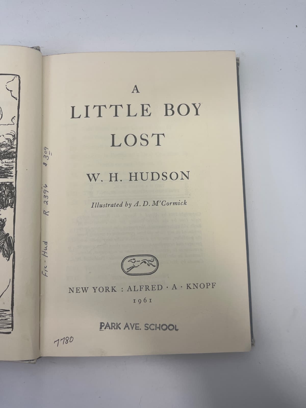 A Little Boy Lost by W. H. Hudson - title page
