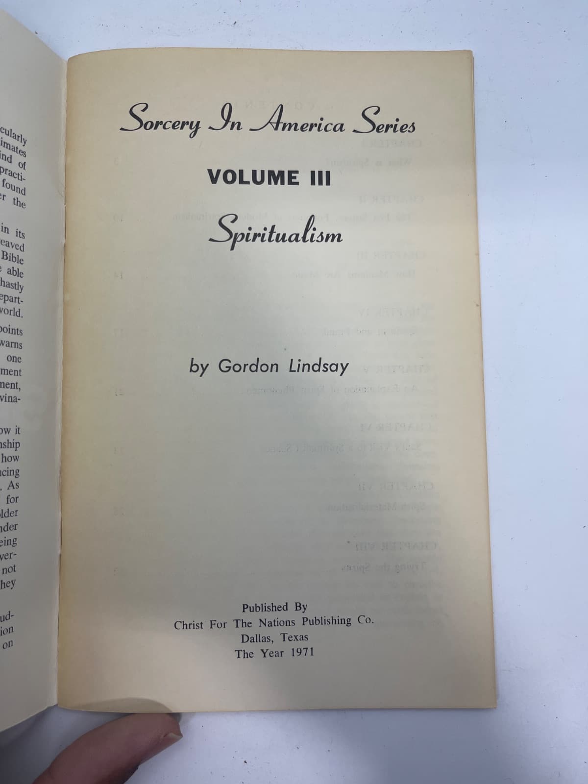 Spiritualism Volume 3 by Gordon Lindsay - title page