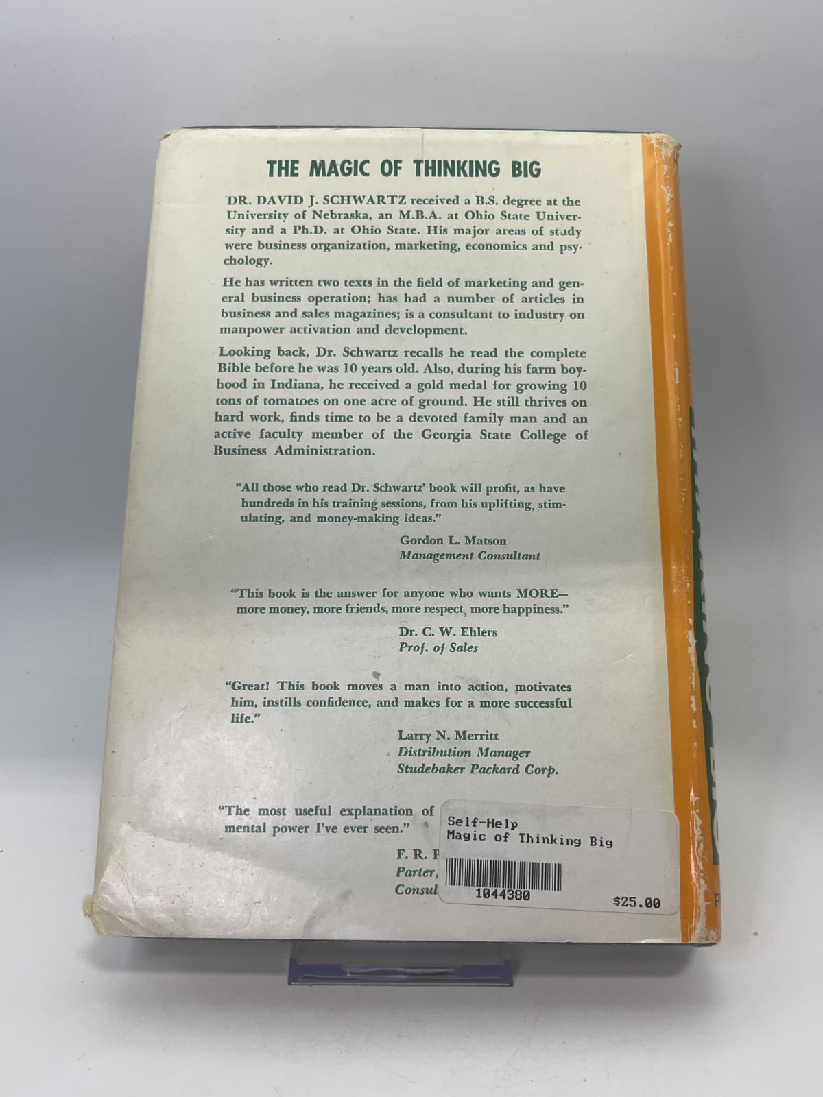 The Magic of Thinking Big - 1st Edition, 7th Printing by David J. Schwartz - additional view