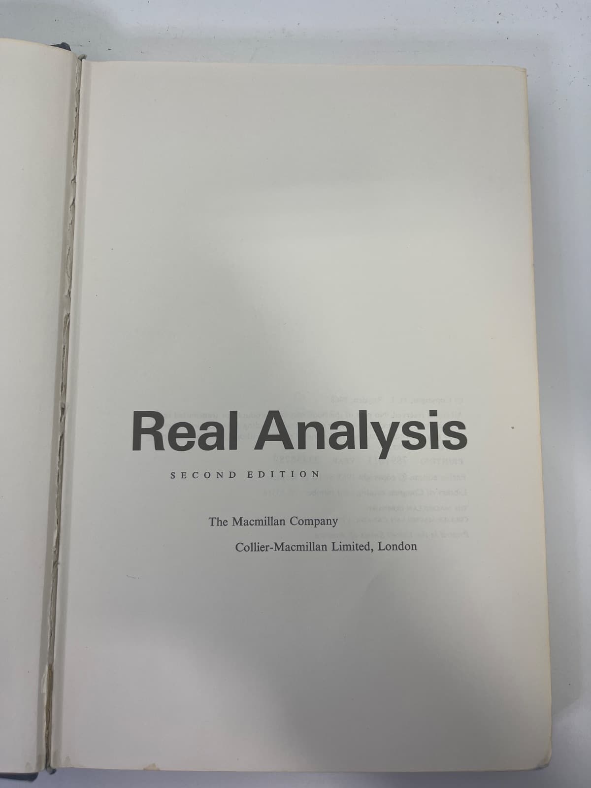 Real Analysis - Second Edition  by H. L. Royden - title page