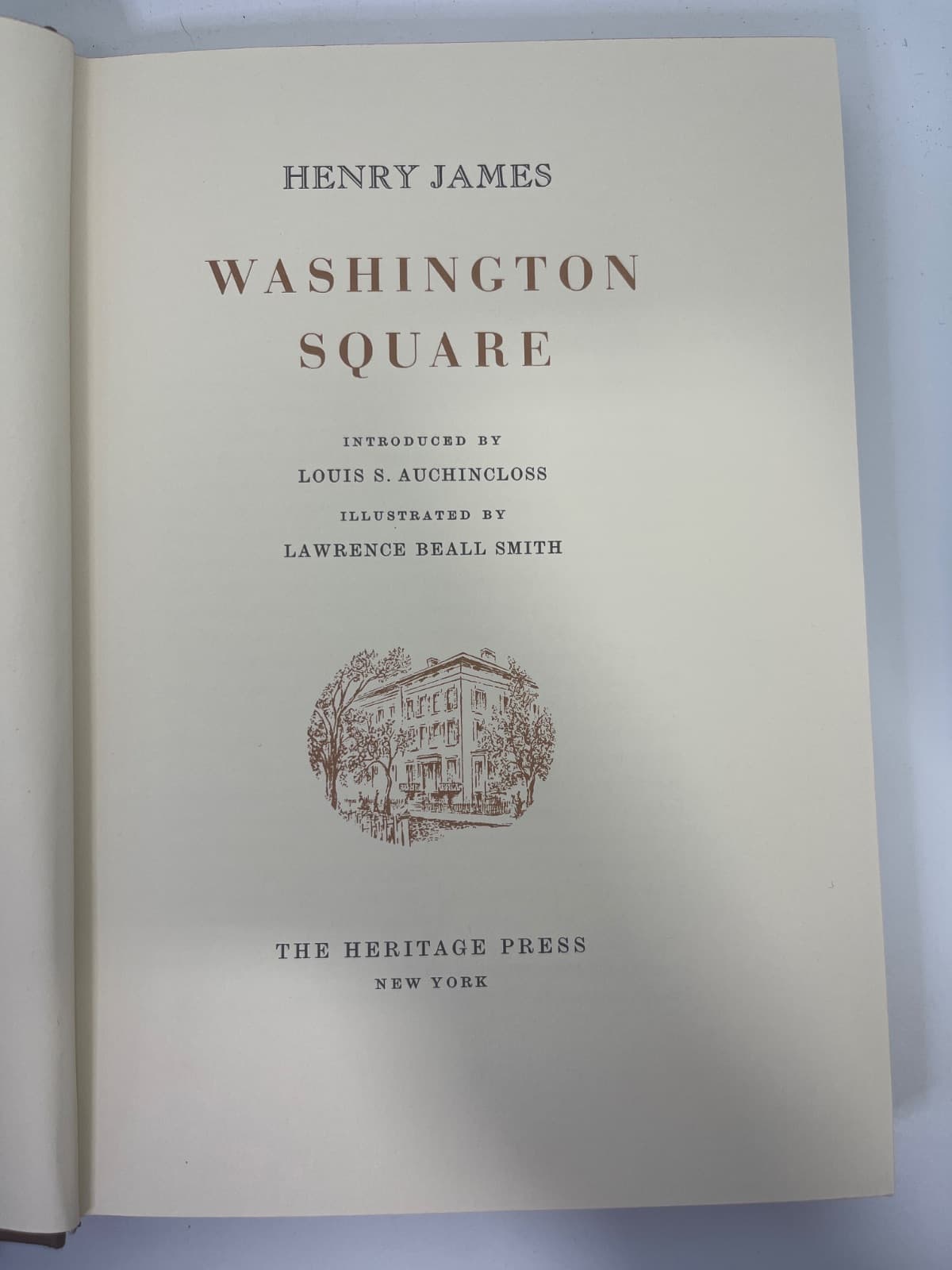 Washington Square - Heritage Press  by Henry James - title page