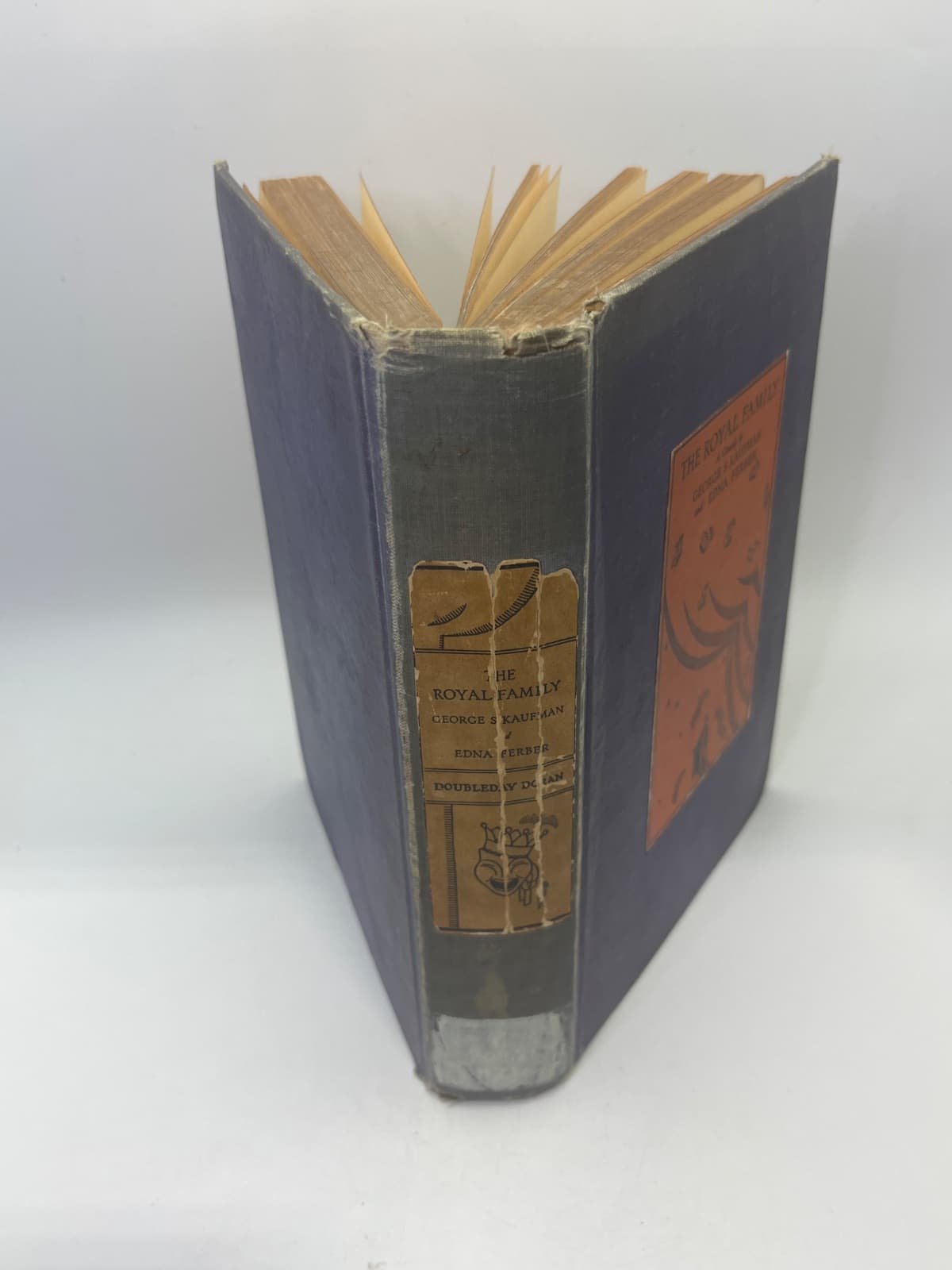 The Royal Family by George S. Kaufman and Edna Ferber - quarter view showing binding condition