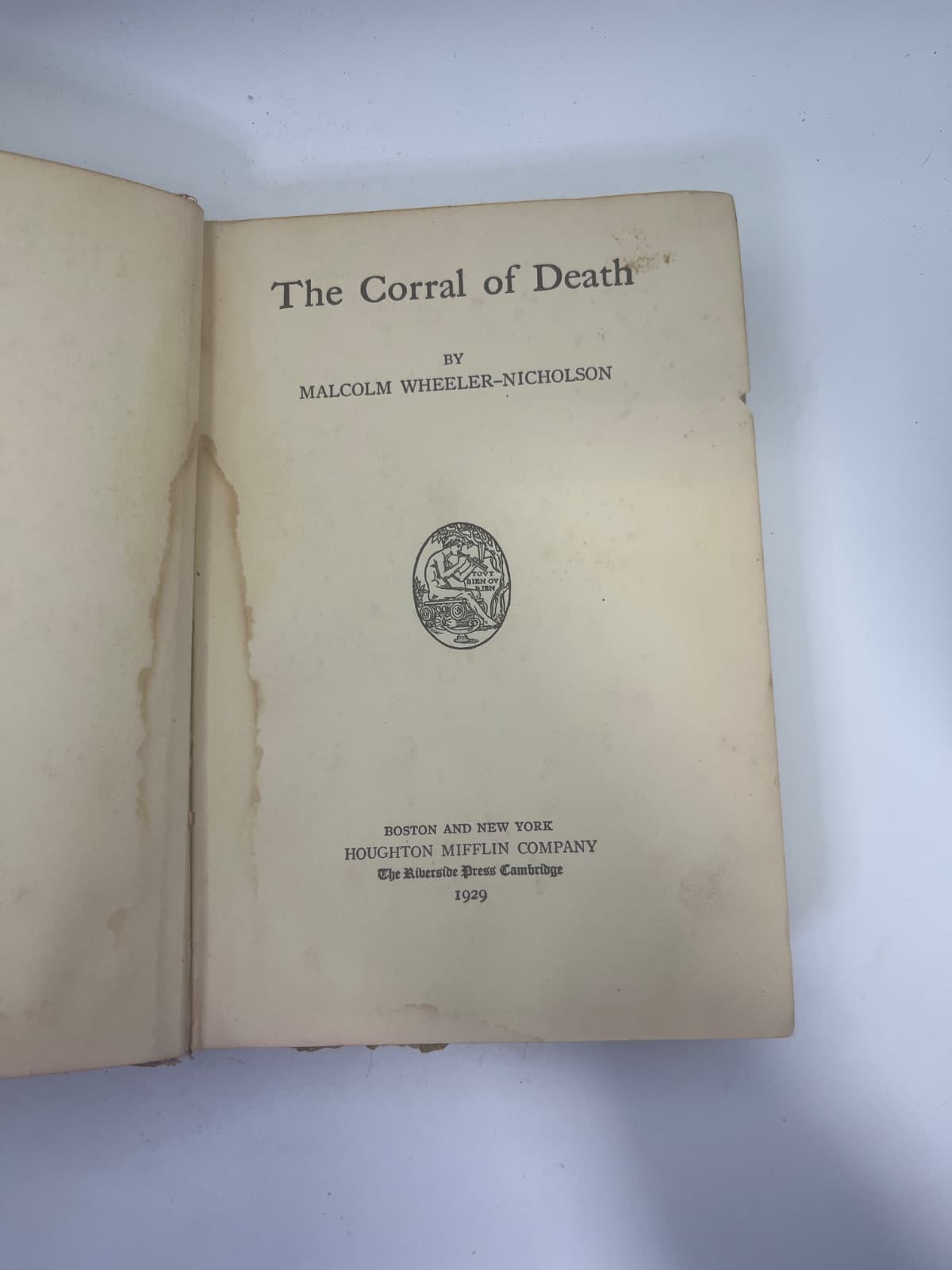 The Corral of Death - 1929 by Malcolm Wheeler-Nicholson - title page