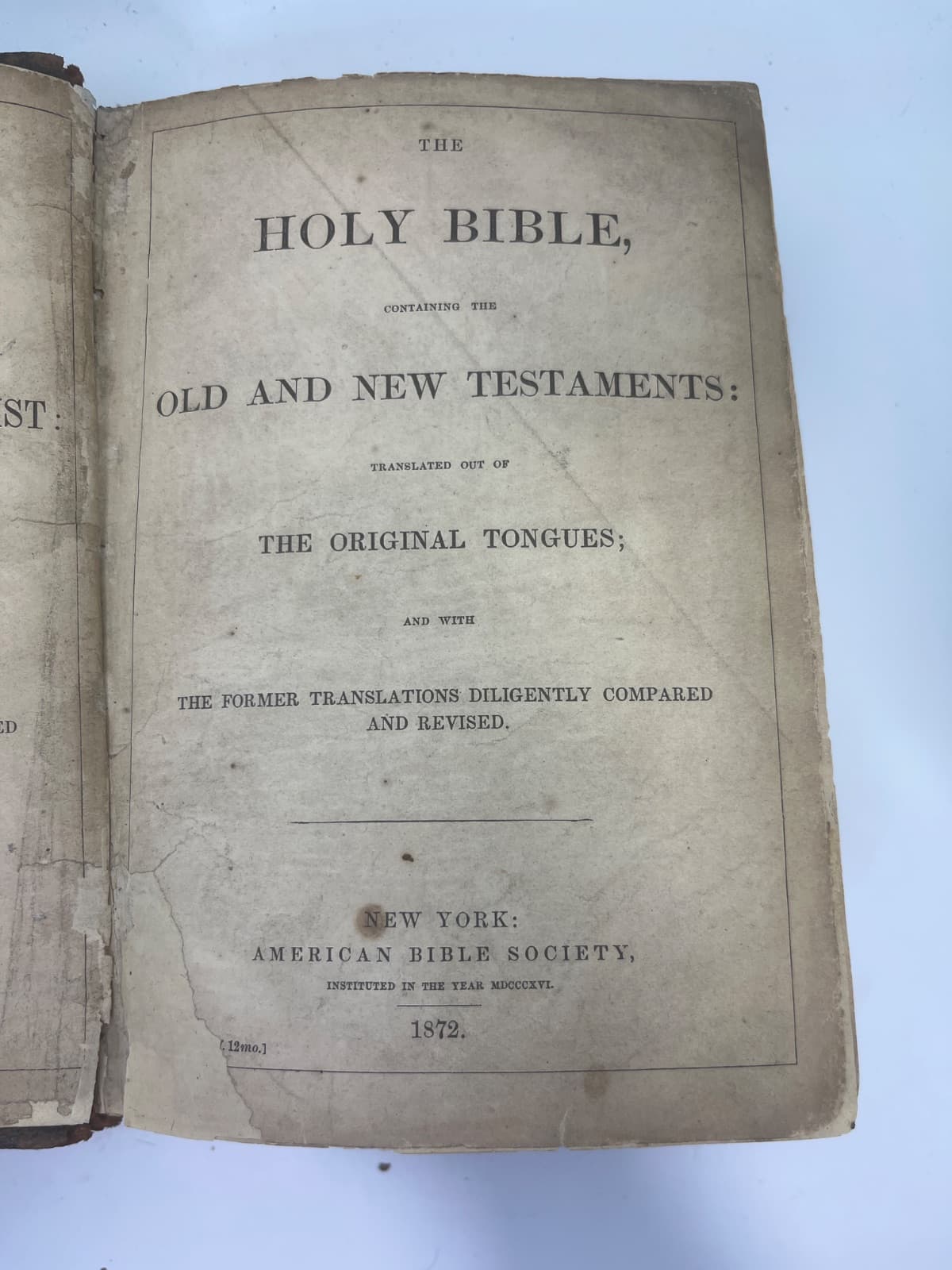 The Holy Bible, Containing the Old and New Testaments - 1872 - title page