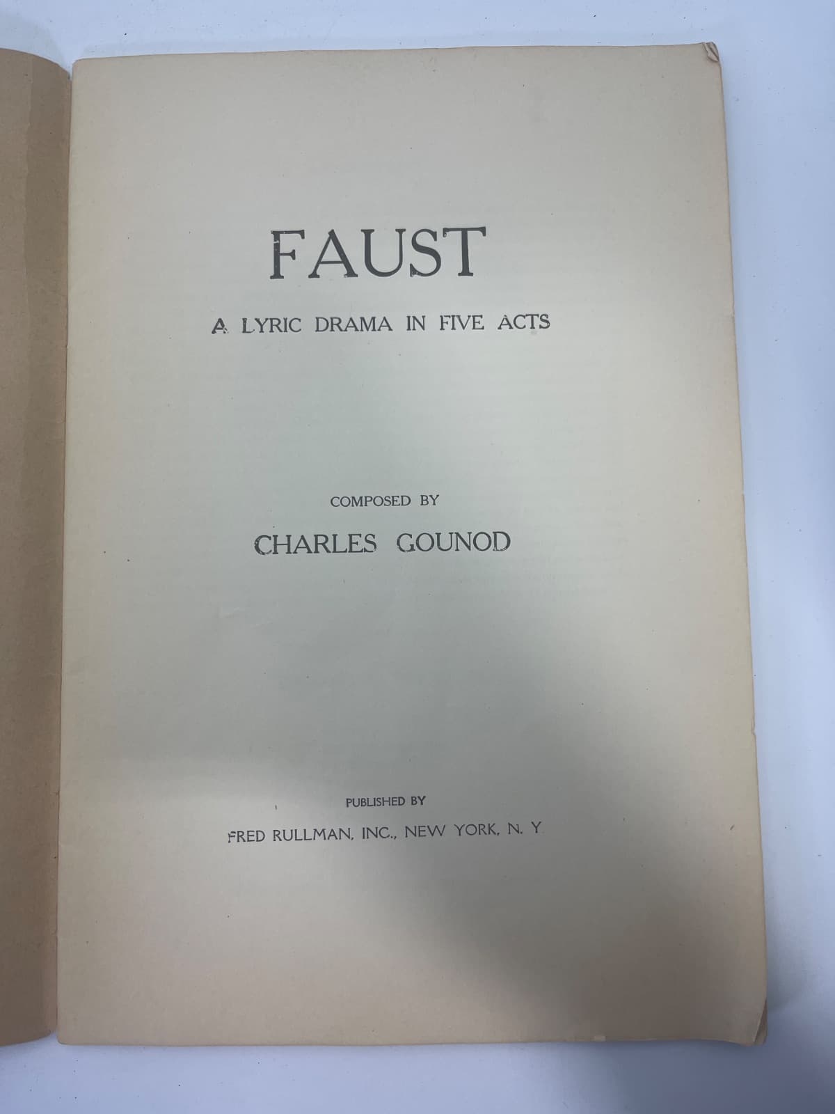 Faust by Charles Gounod - title page