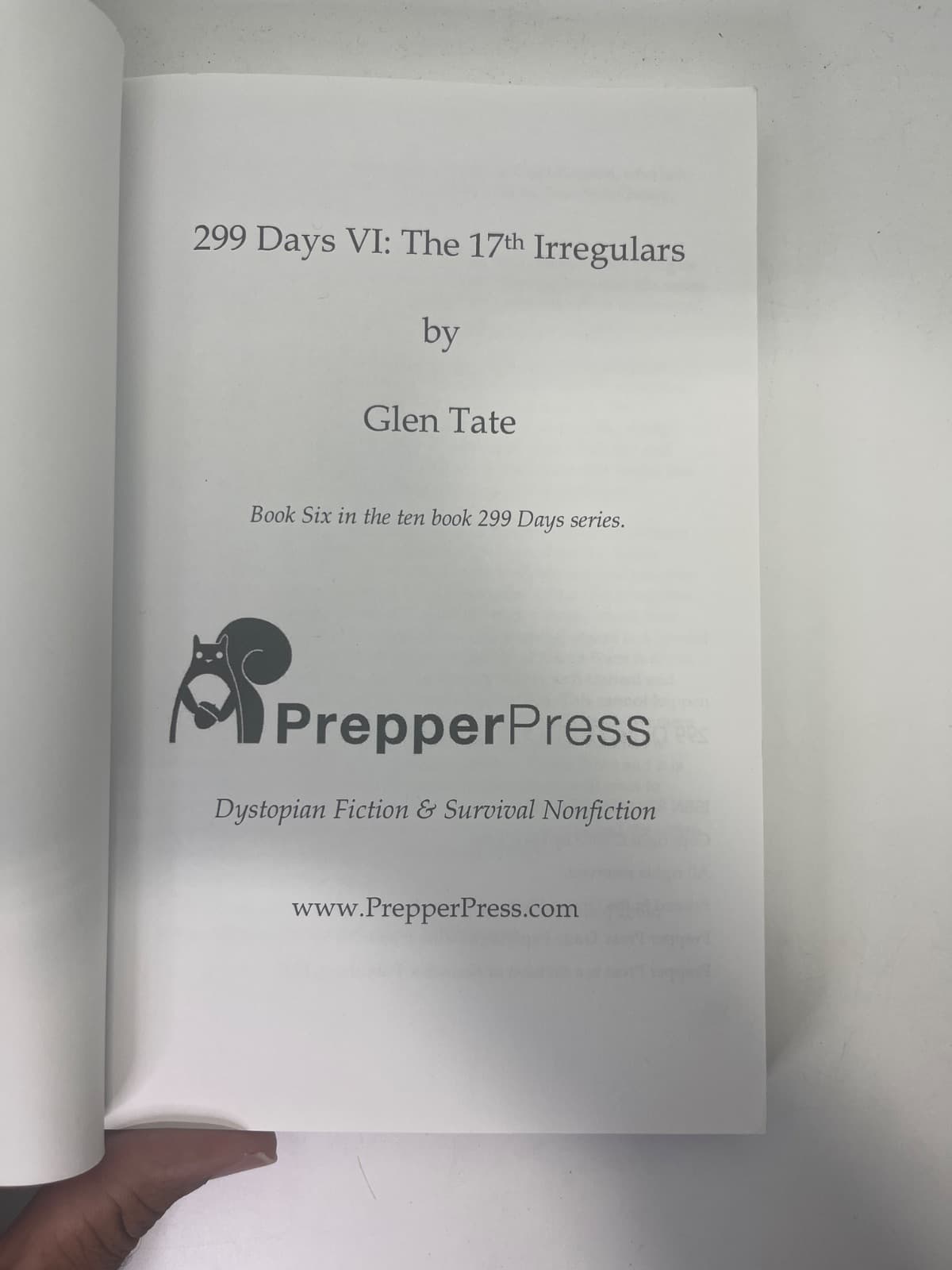 299 Days VI: The 17th Irregulars by Glen Tate - title page