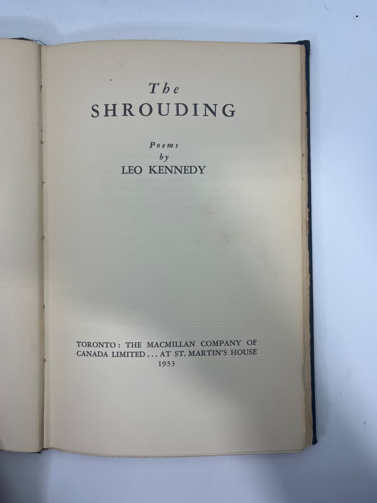The Shrouding - SIGNED by Leo Kennedy - title page