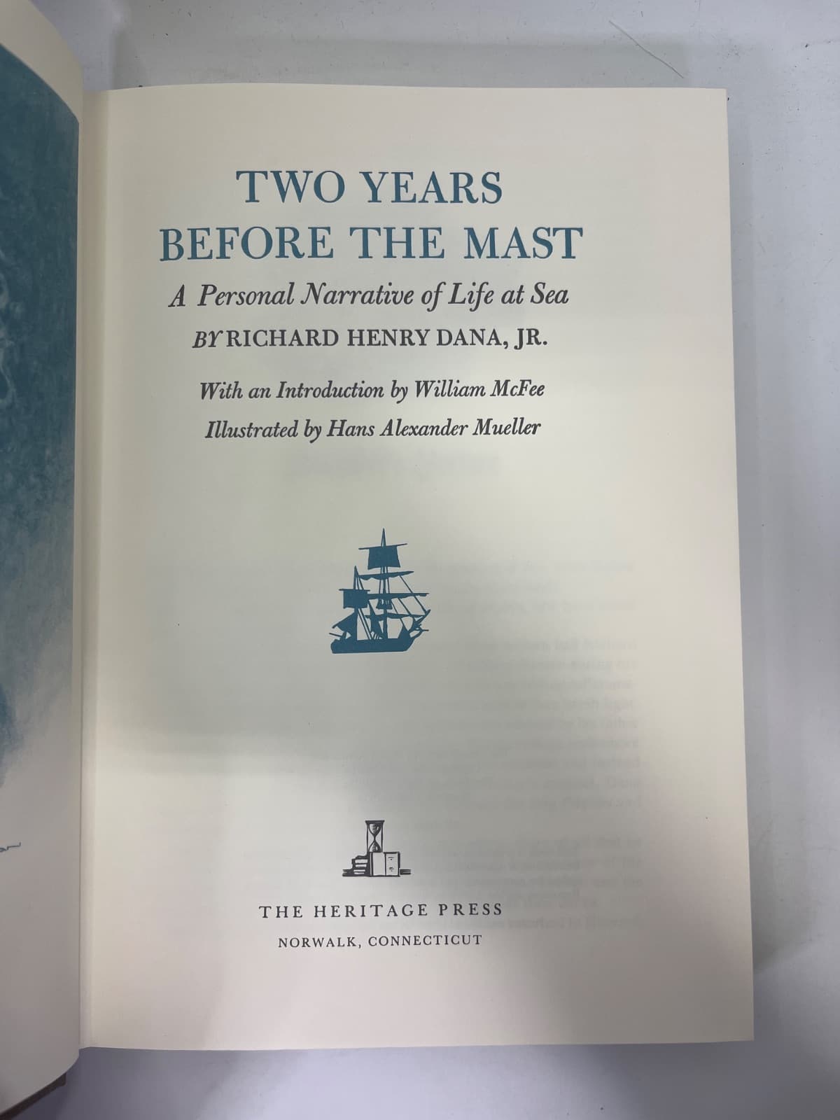 Two Years Before the Mast - Heritage Press  by Richard Henry Dana, Jr. - title page