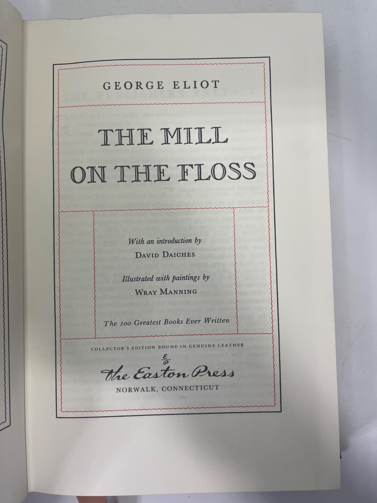 The Mill on the Floss - Easton Press - DAMAGE  by George Eliot - title page