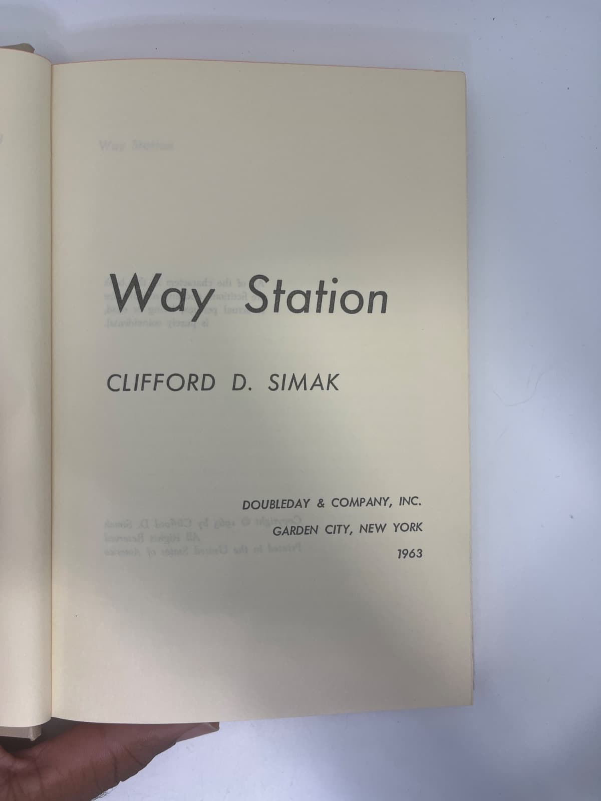 Way Station - Book Club Edition - 1963 by Clifford D. Simak - title page