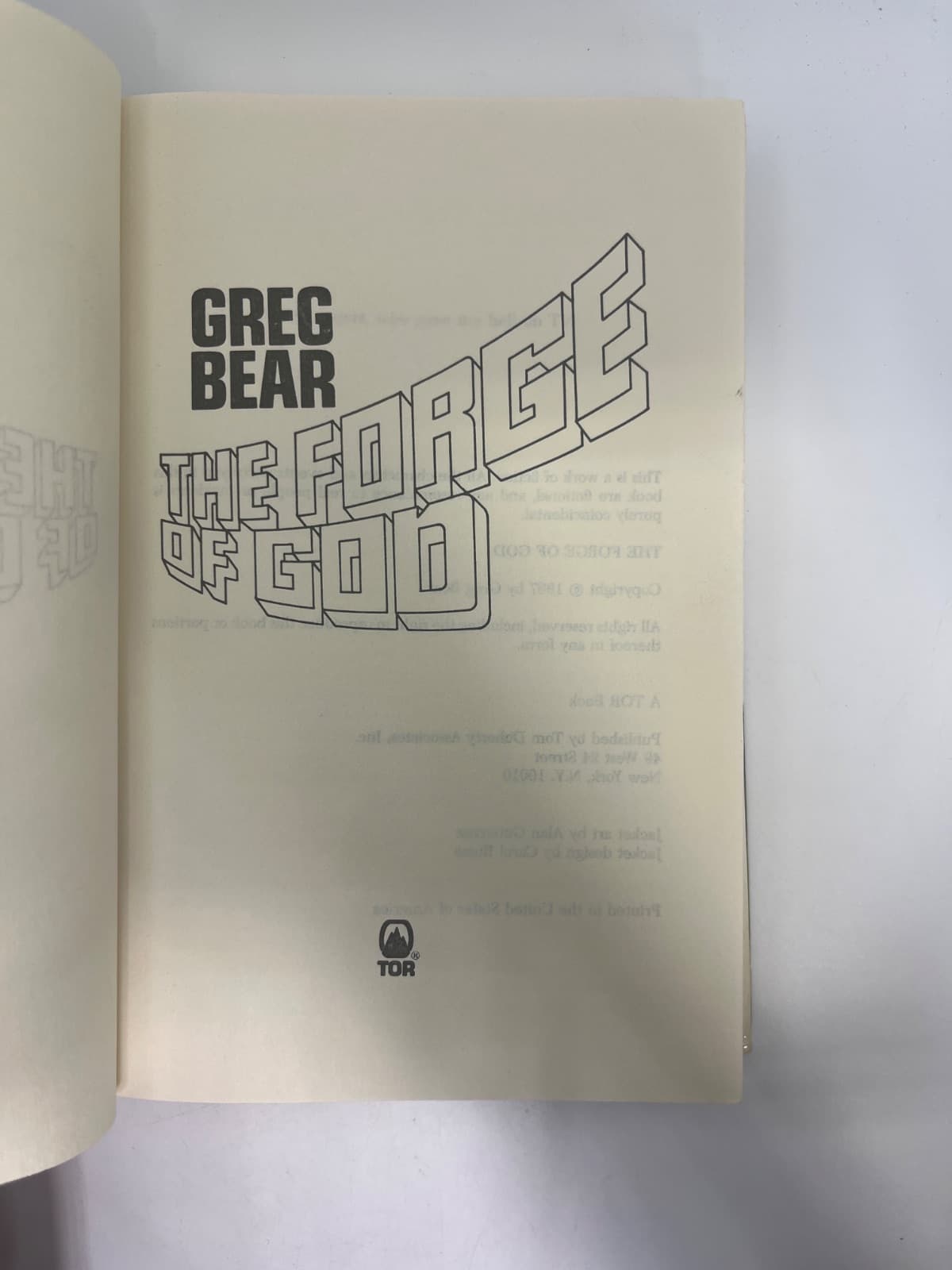 The Forge of God - Book Club Edition  by Greg Bear - title page