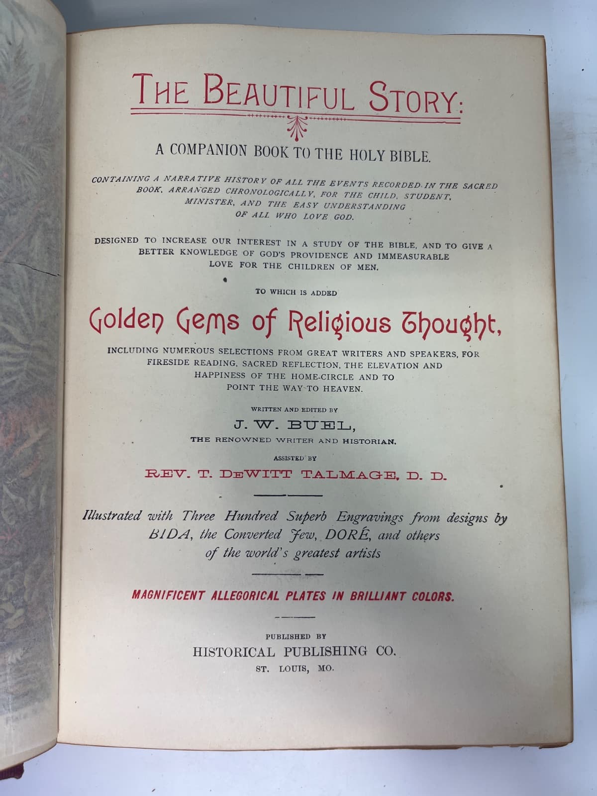 The Beautiful Story: A Companion to the Holy Bible - Buel - 1887 by J. W. Buel - title page