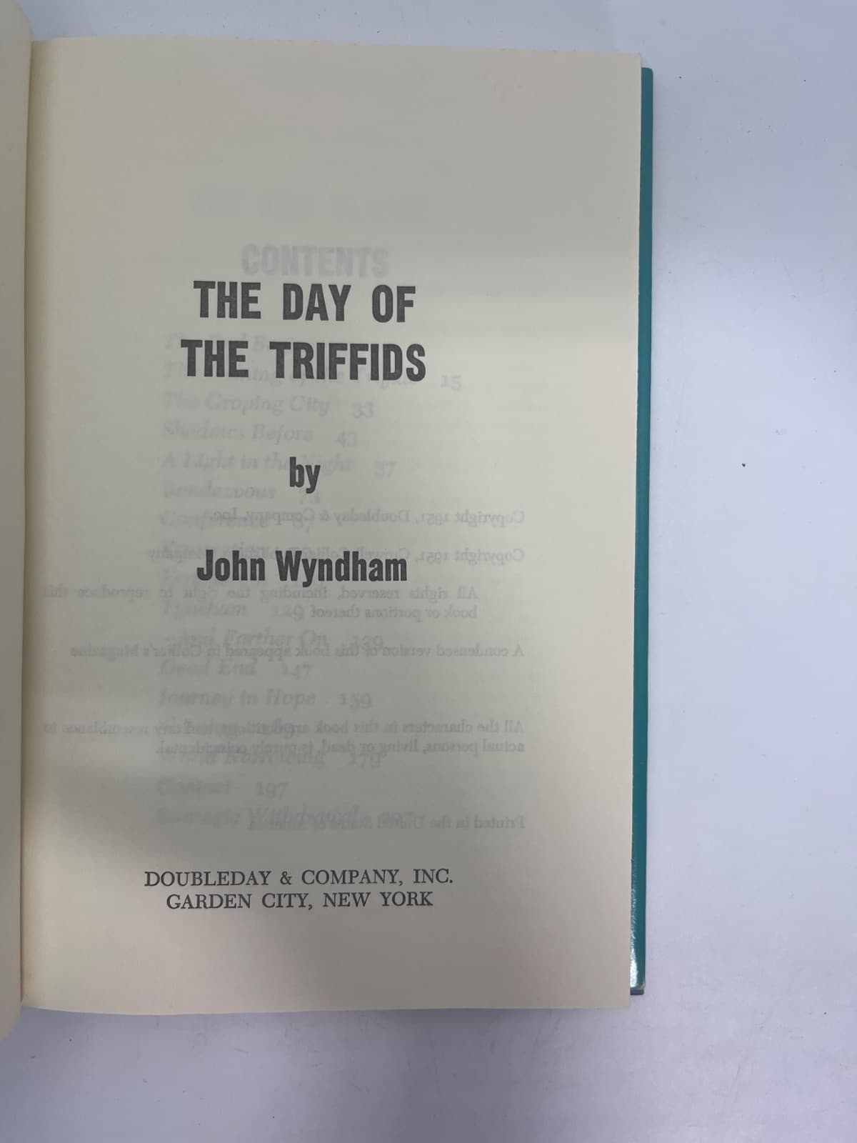The Day of the Triffids - Book Club Edition  by John Wyndham - title page