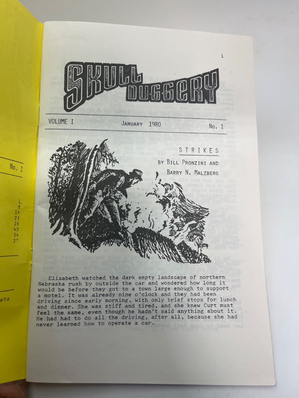 Skullduggery - 1980's Mystery Fiction Zine - Lot of 4 - title page