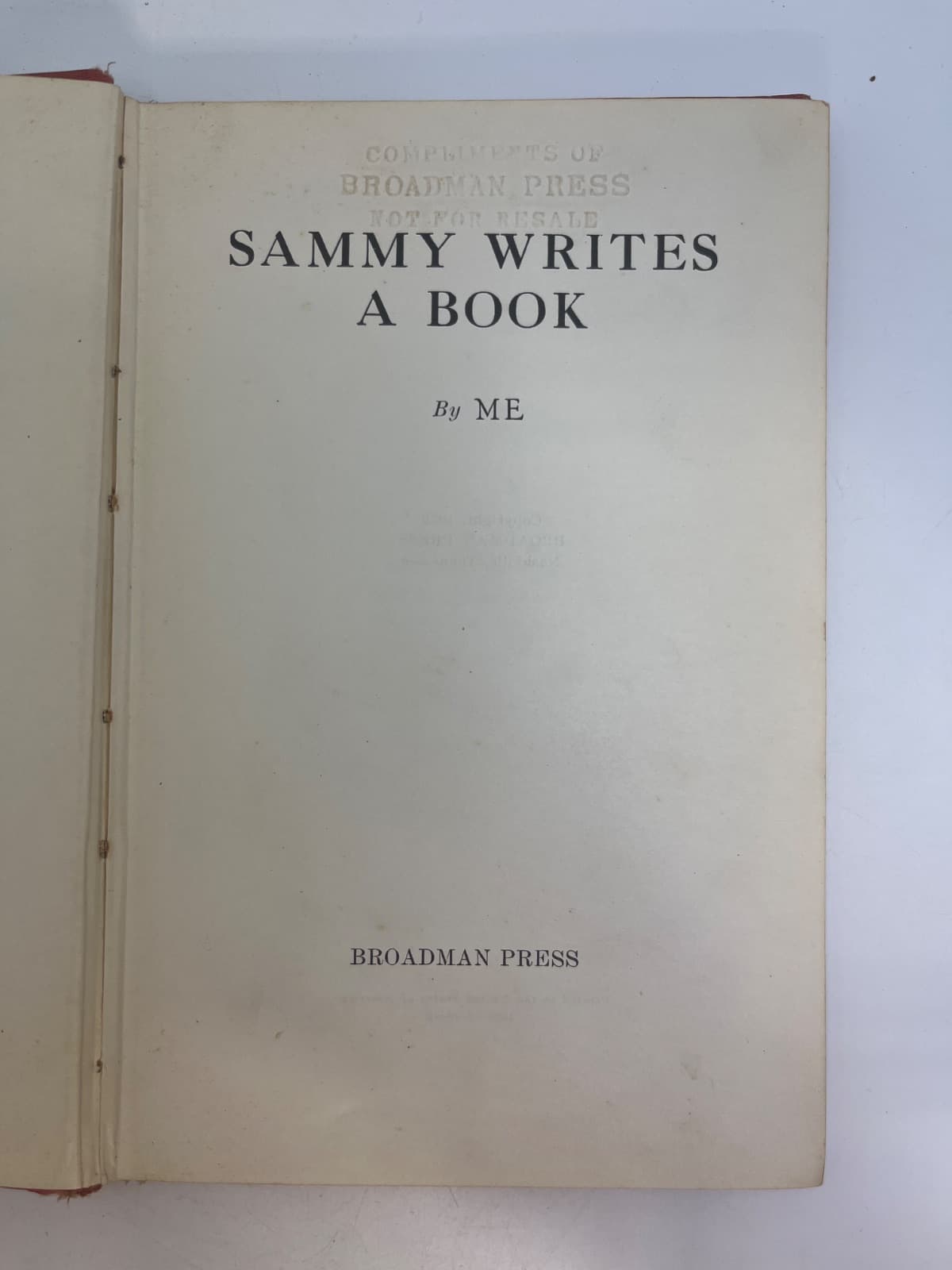 Sammy Writes a Book by Me - title page