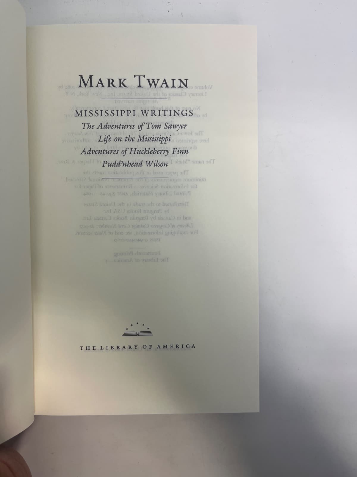 Mississippi Writings - The Library of America by Mark Twain - title page