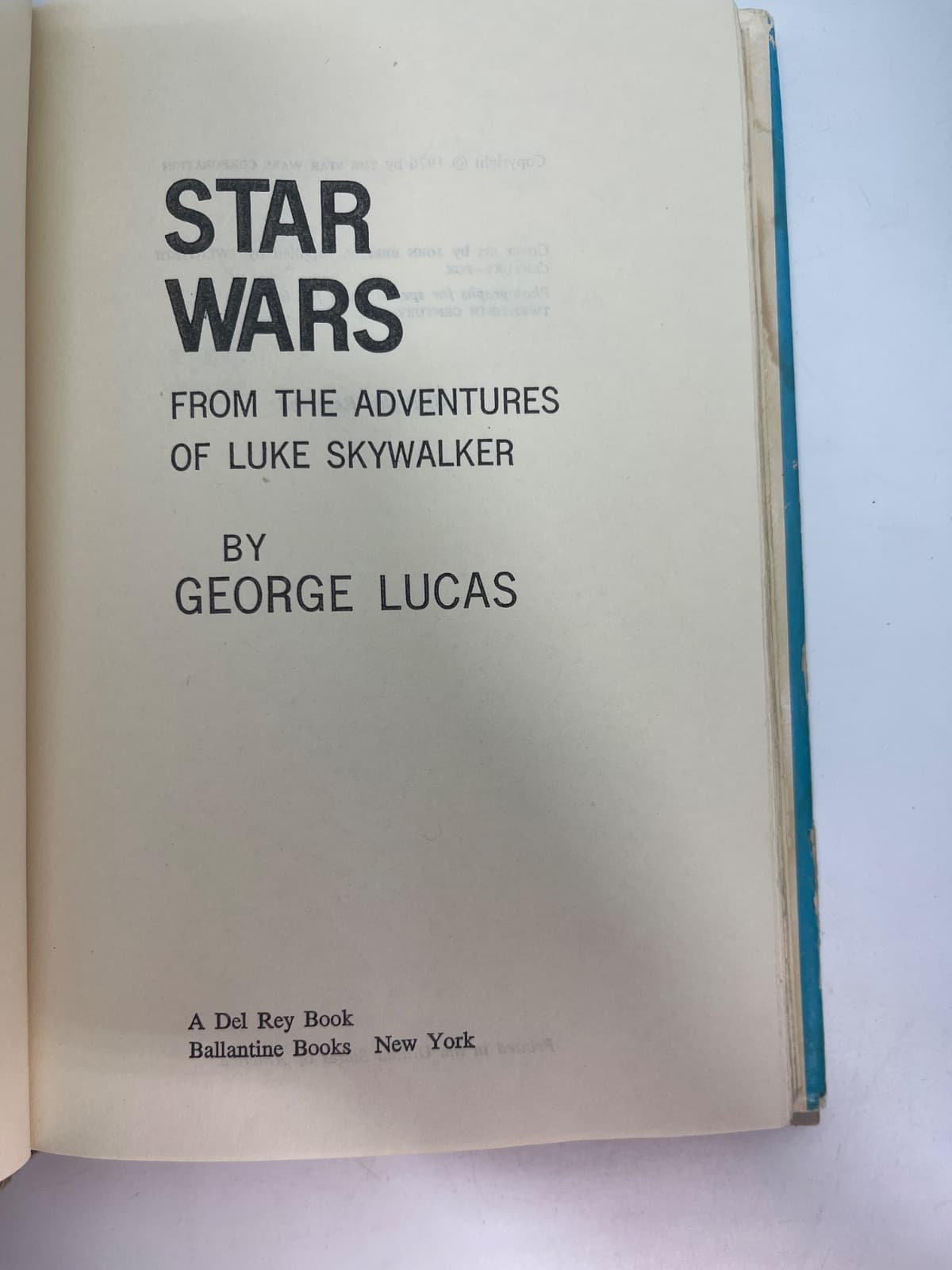 Star Wars: From the Adventures of Luke Skywalker - WATER DAMAGE  by George Lucas - title page