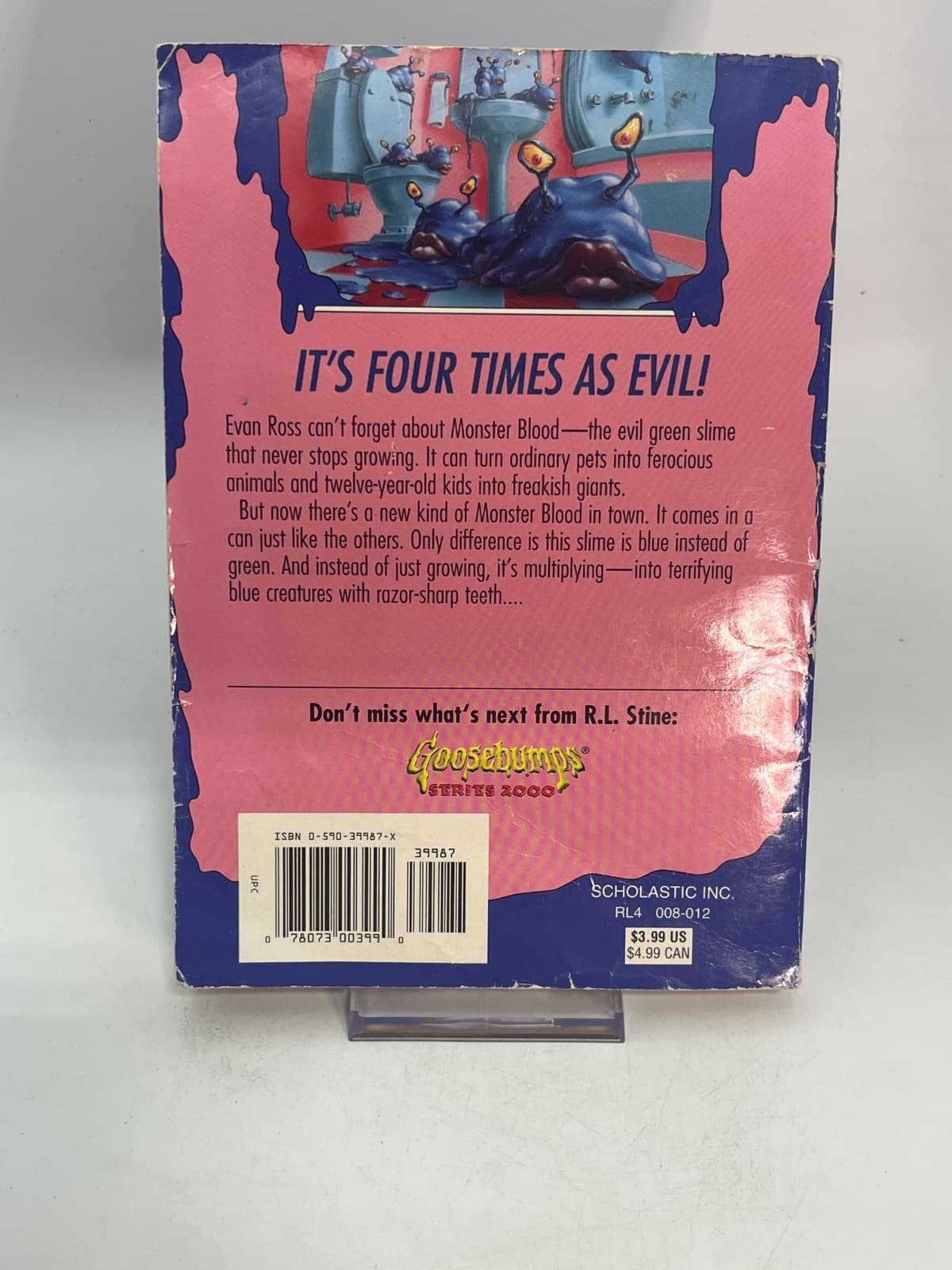 Monster Blood IV - NO CARDS - WATER DAMAGE  by R.L. Stine - additional view