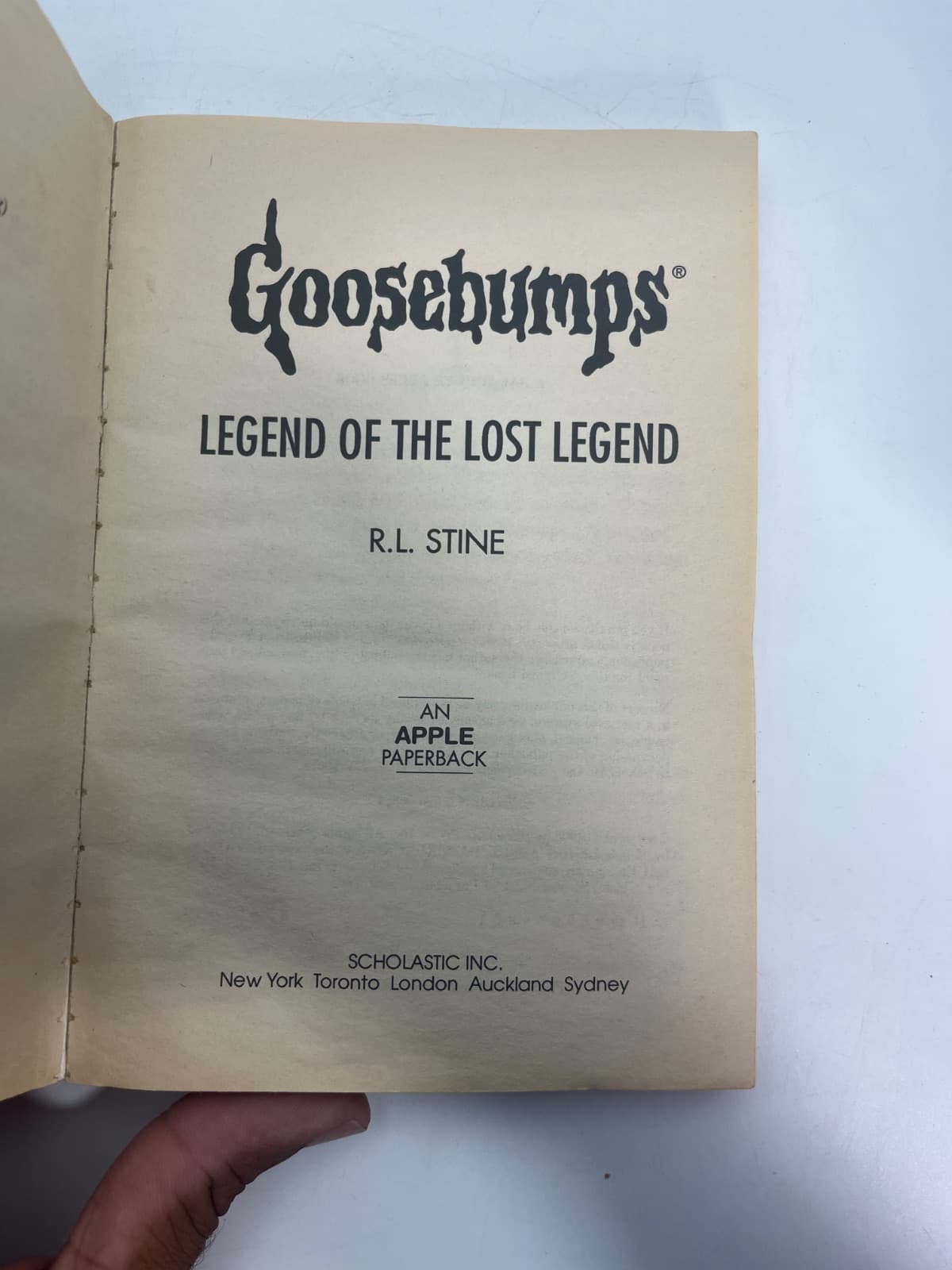 Legend of the Lost Legend - Goosebumps #47 - NO STICKERS WATER DAMAGE by R.L. Stine - title page
