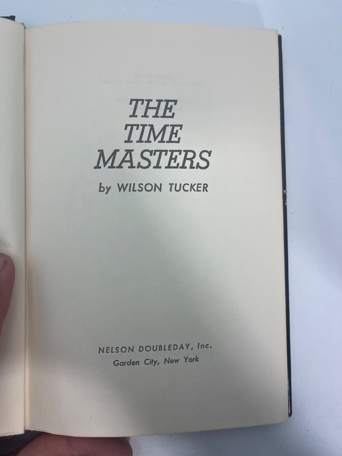 The Time Masters by Wilson Tucker - title page