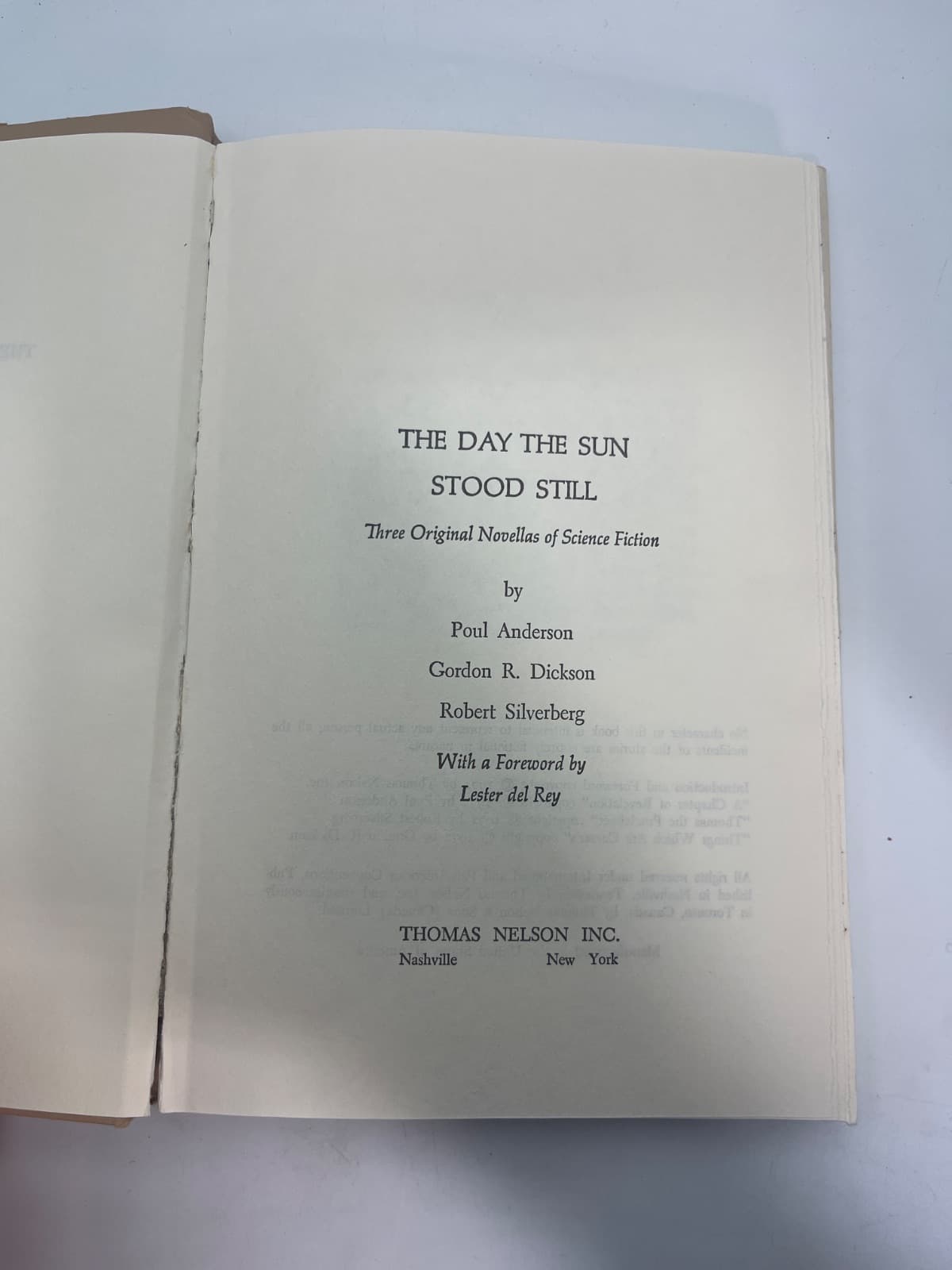 The Day the Sun Stood Still by Poul Anderson, Gordon R. Dickson, Robert Silverberg - title page