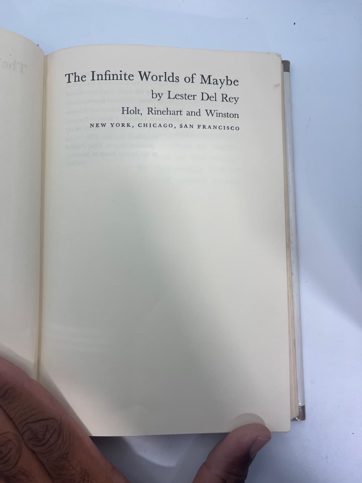 The Infinite Worlds of Maybe by Lester Del Rey - title page