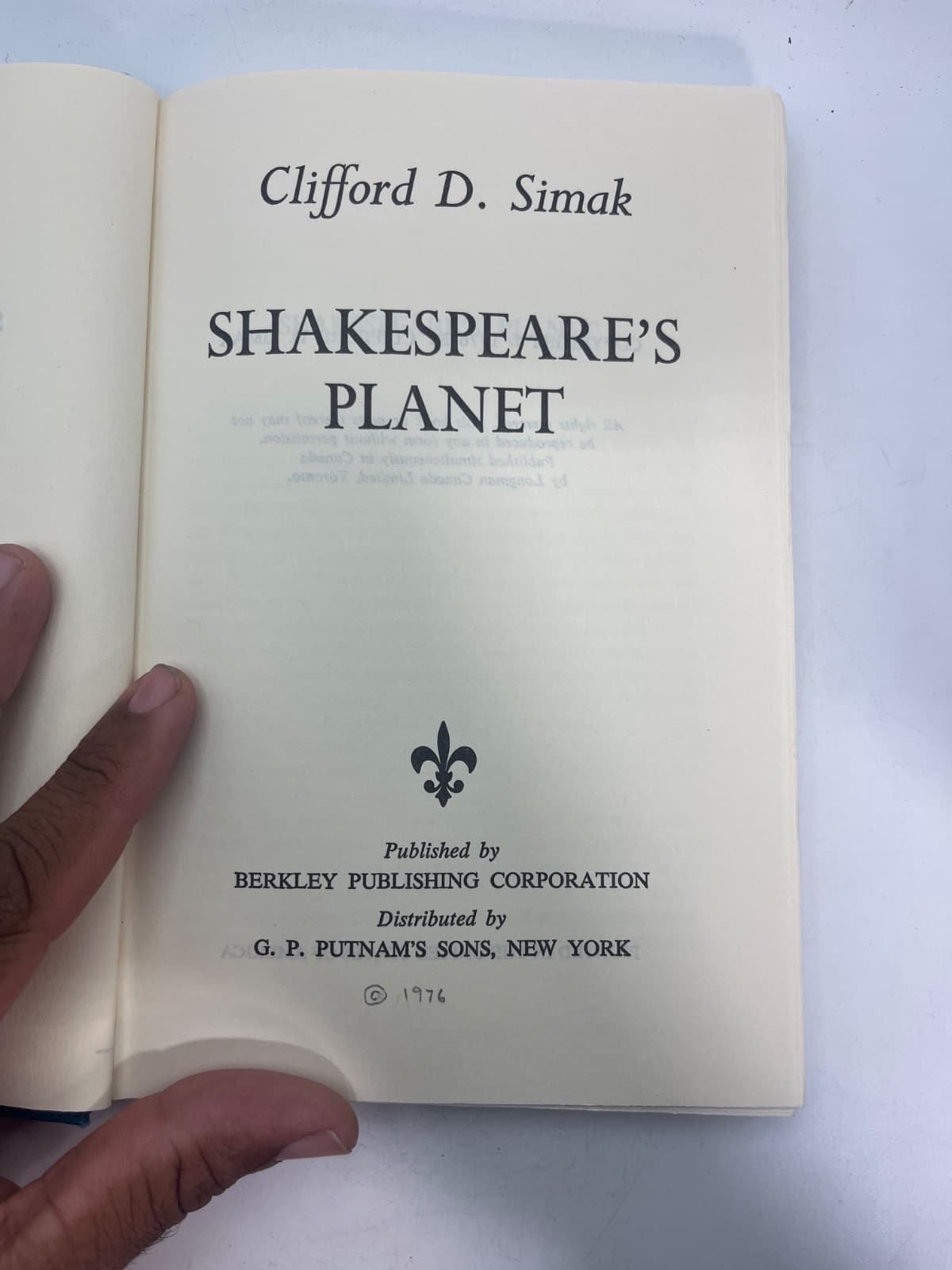Shakespeare's Planet by Clifford D. Simak - title page