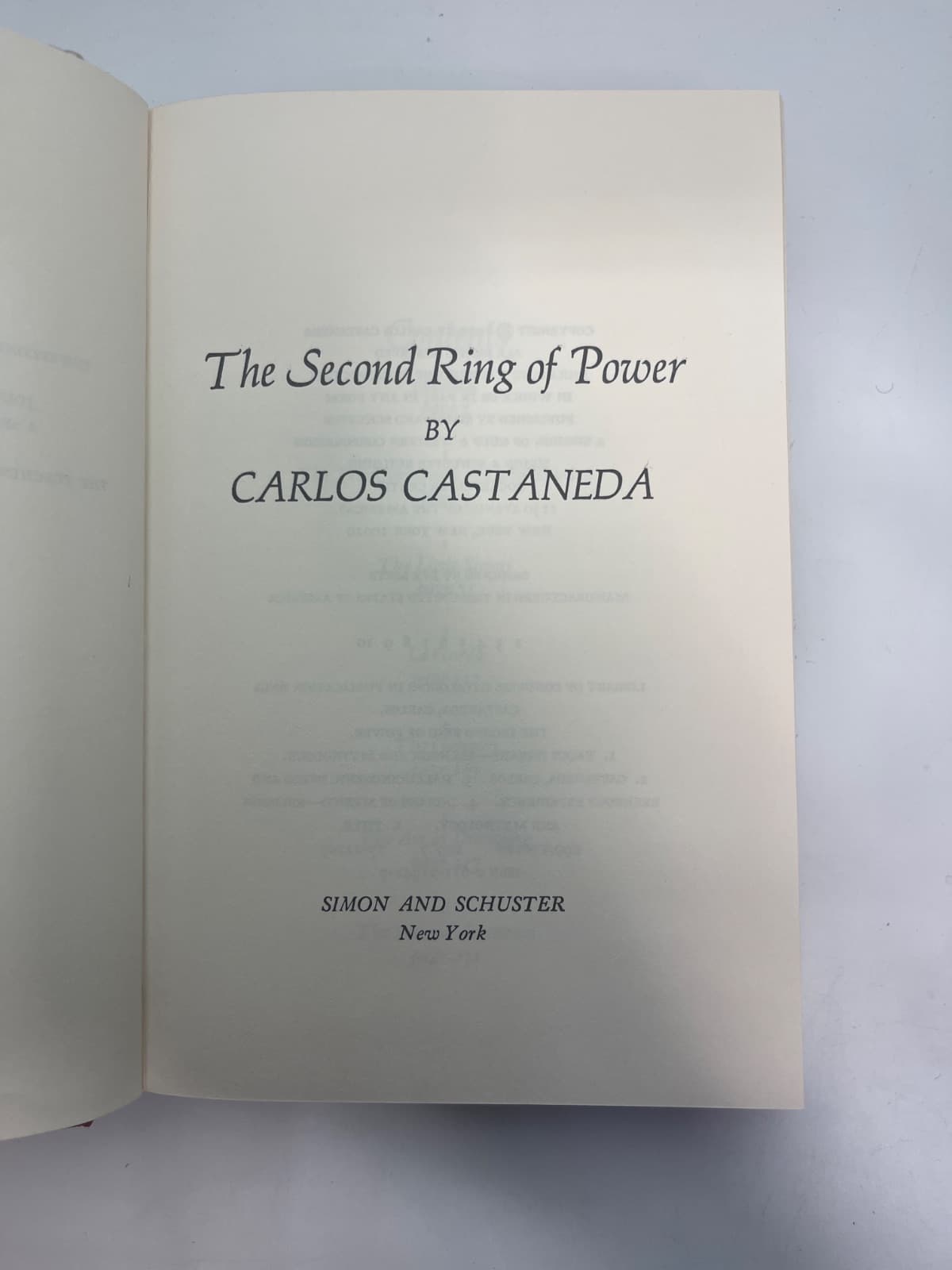The Second Ring of Power by Carlos Castaneda - title page