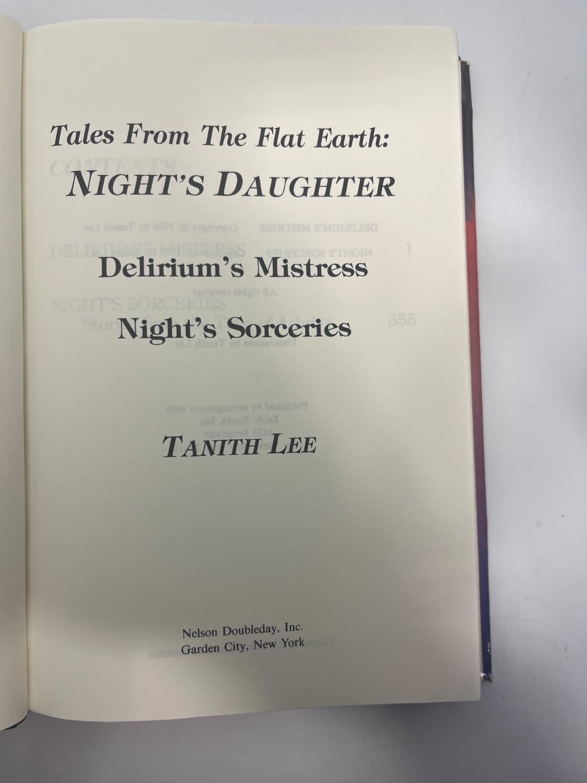 Tales from the Flat Earth: Night's Daughter by Tanith Lee - title page