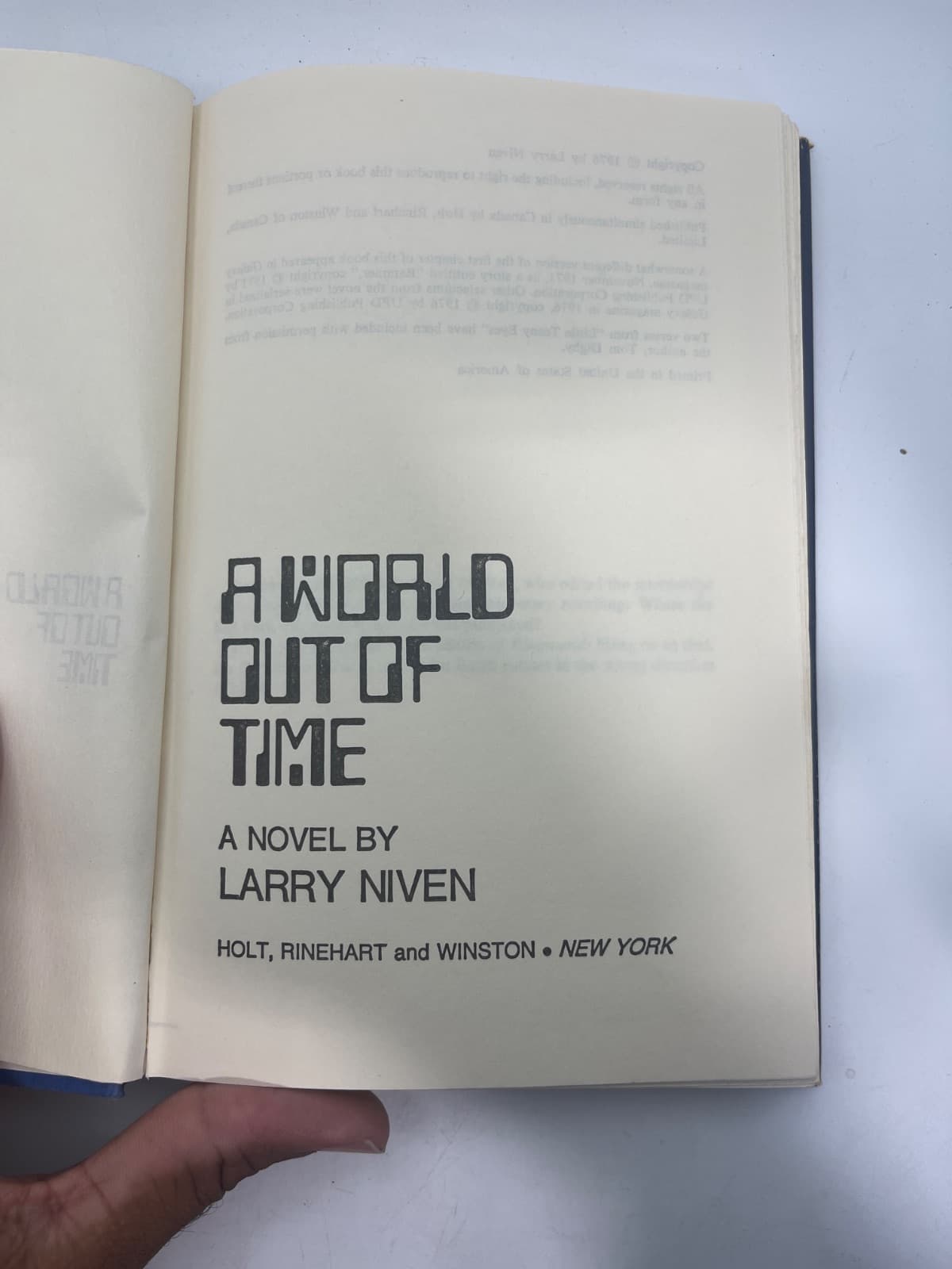 A World Out of Time by Larry Niven - title page