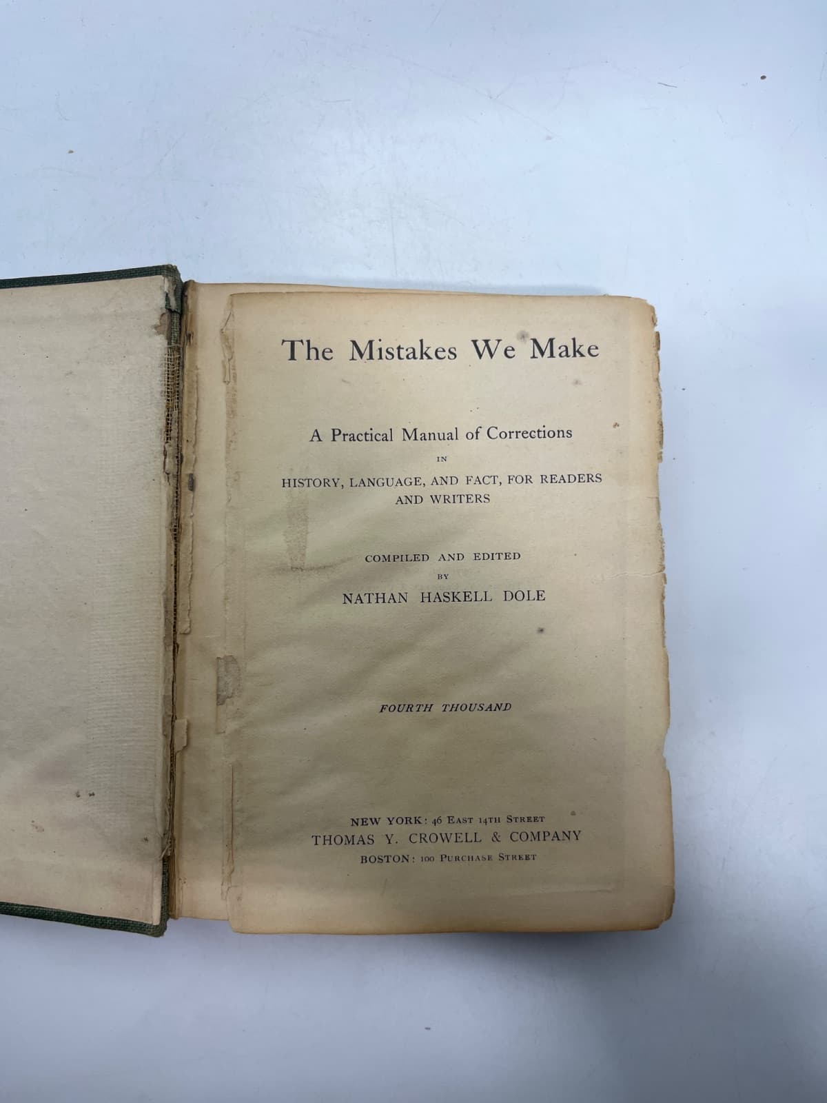 The Mistakes We Make - 1898 - ANTIQUE - WATER DAMAGE by Nathan Haskell Dole - title page
