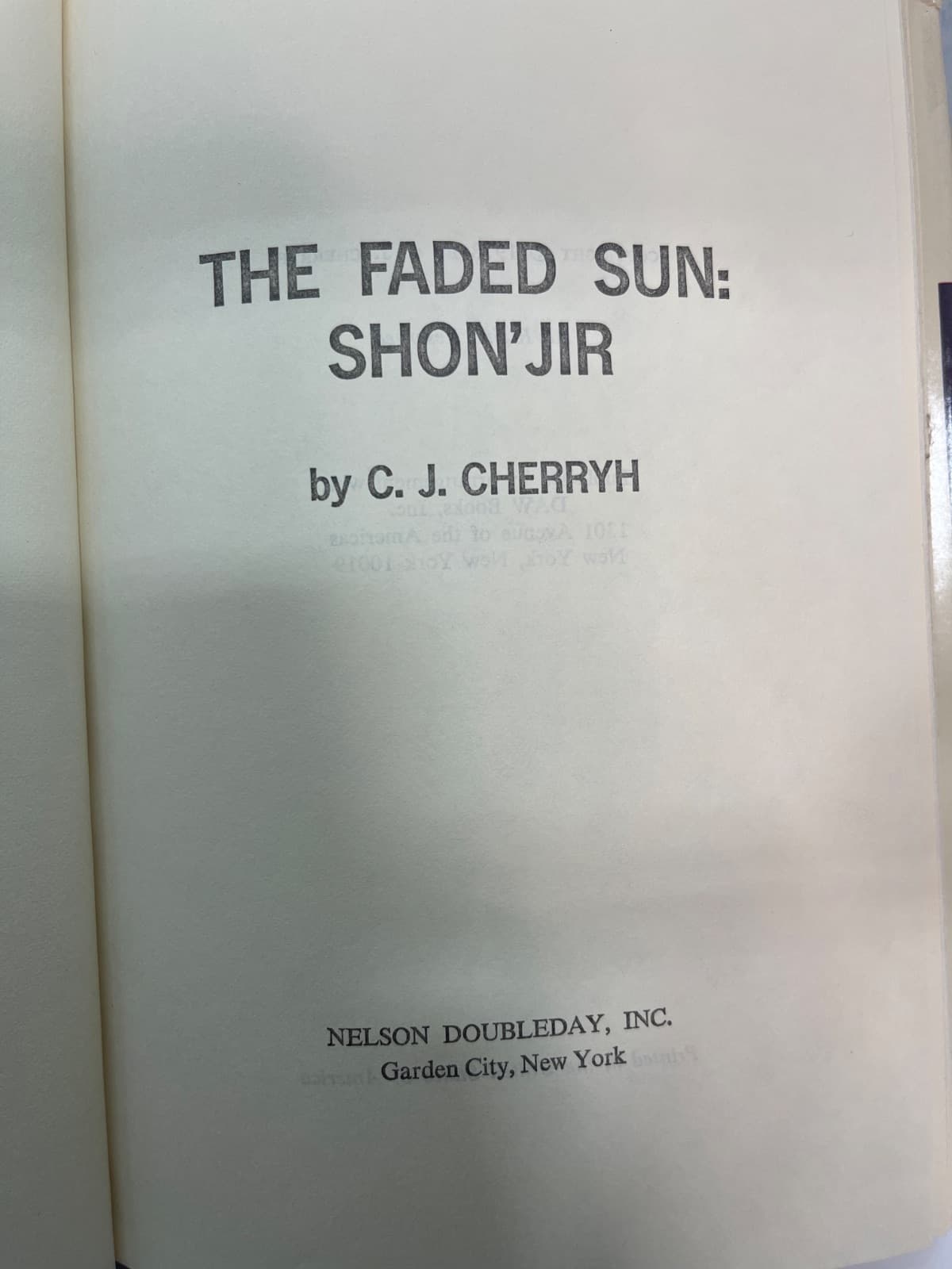 The Faded Sun: Shon'jir by C. J. Cherryh - title page