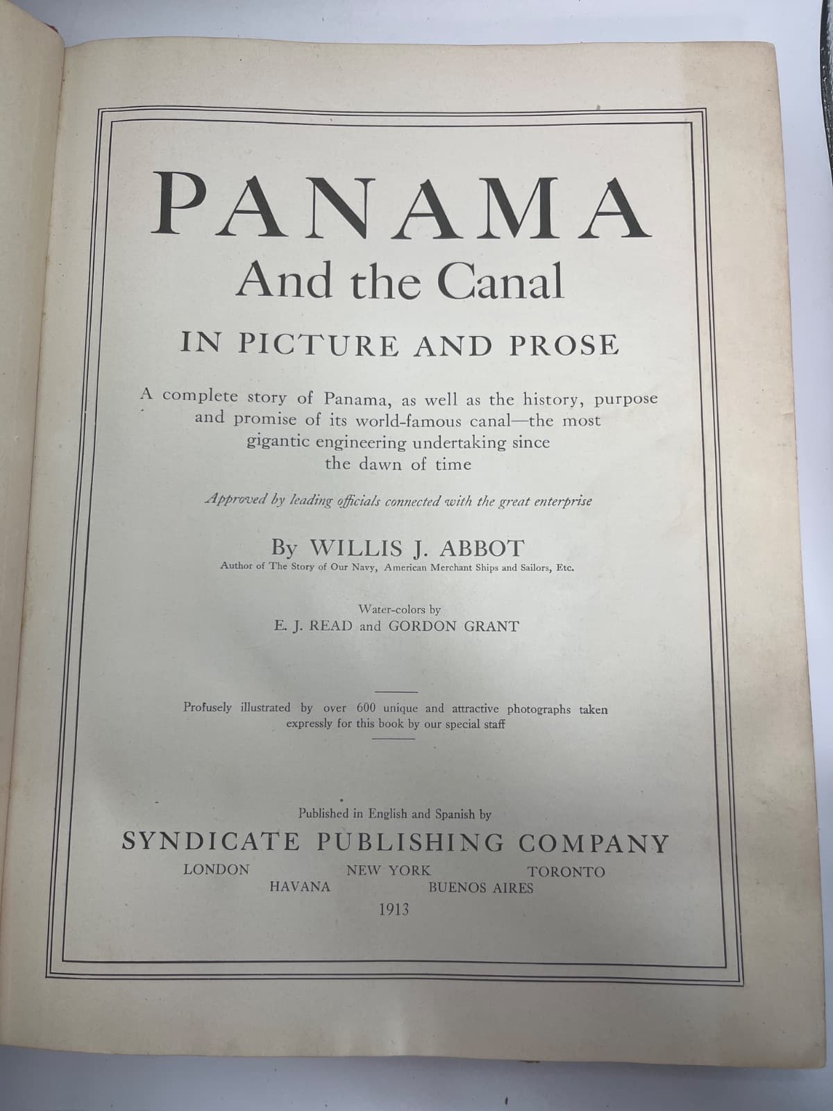 Panama and the Canal in Picture and Prose by Willis J. Abbot - title page
