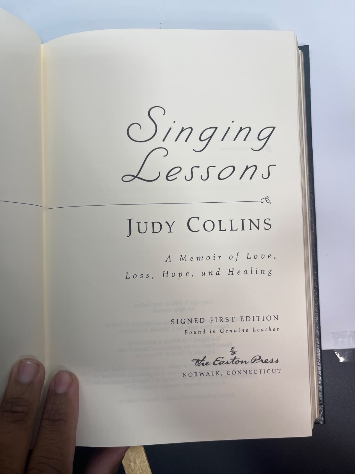 Singing Lessons by Judy Collins - title page