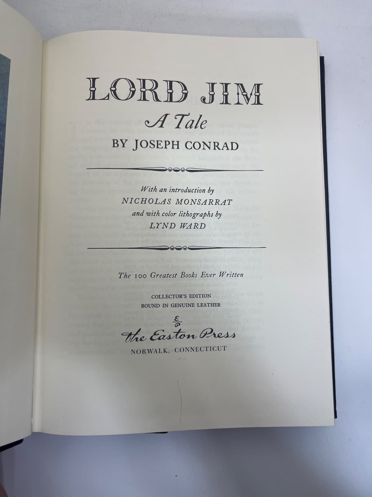 Lord Jim - Easton Press by Joseph Conrad - title page