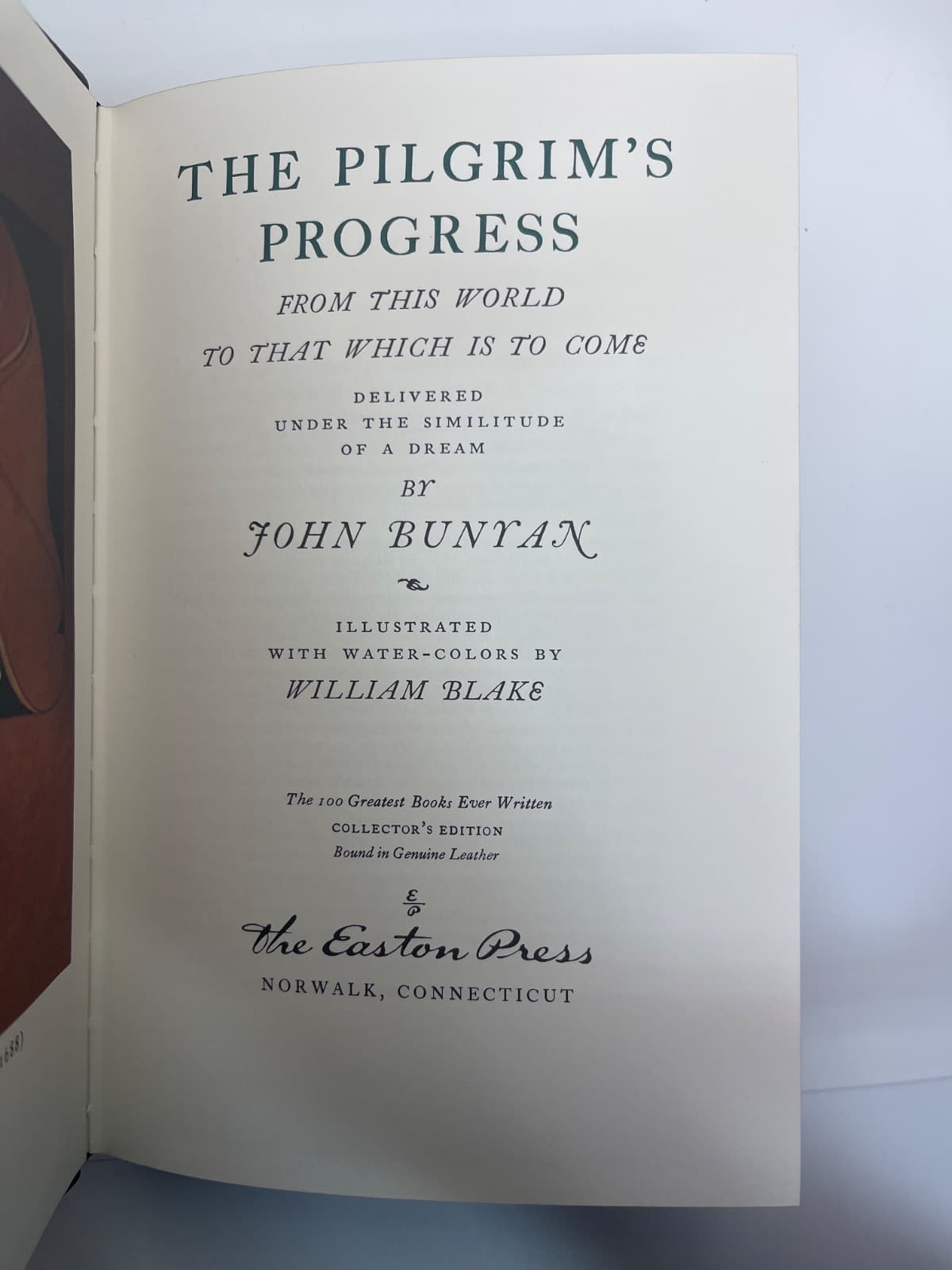 The Pilgrim's Progress - EASTON PRESS by John Bunyan - title page