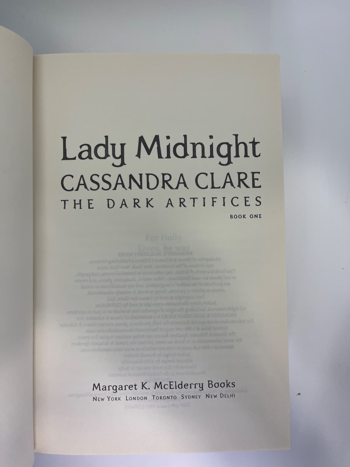Lady Midnight - SIGNED  by Cassandra Clare - title page