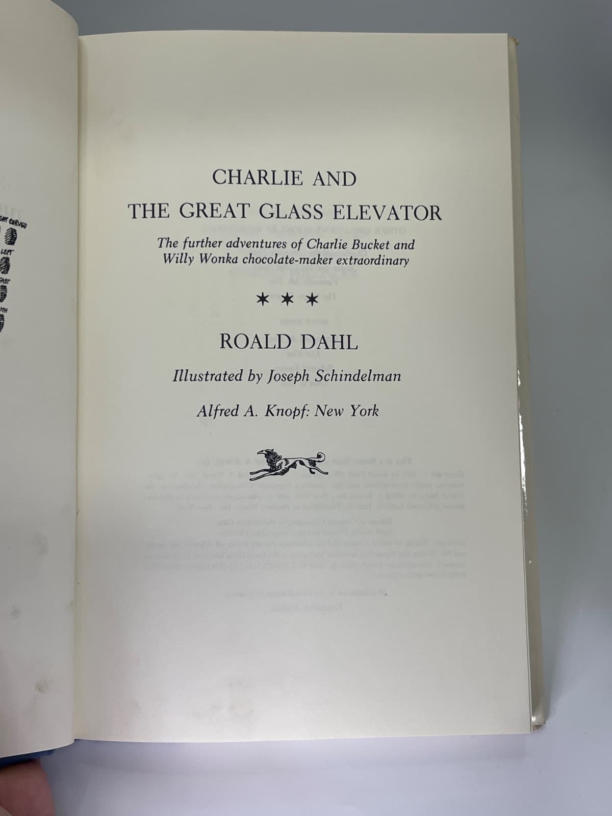 Charlie and the Great Glass Elevator - 1972 - 14th Printing  by Roald Dahl - title page