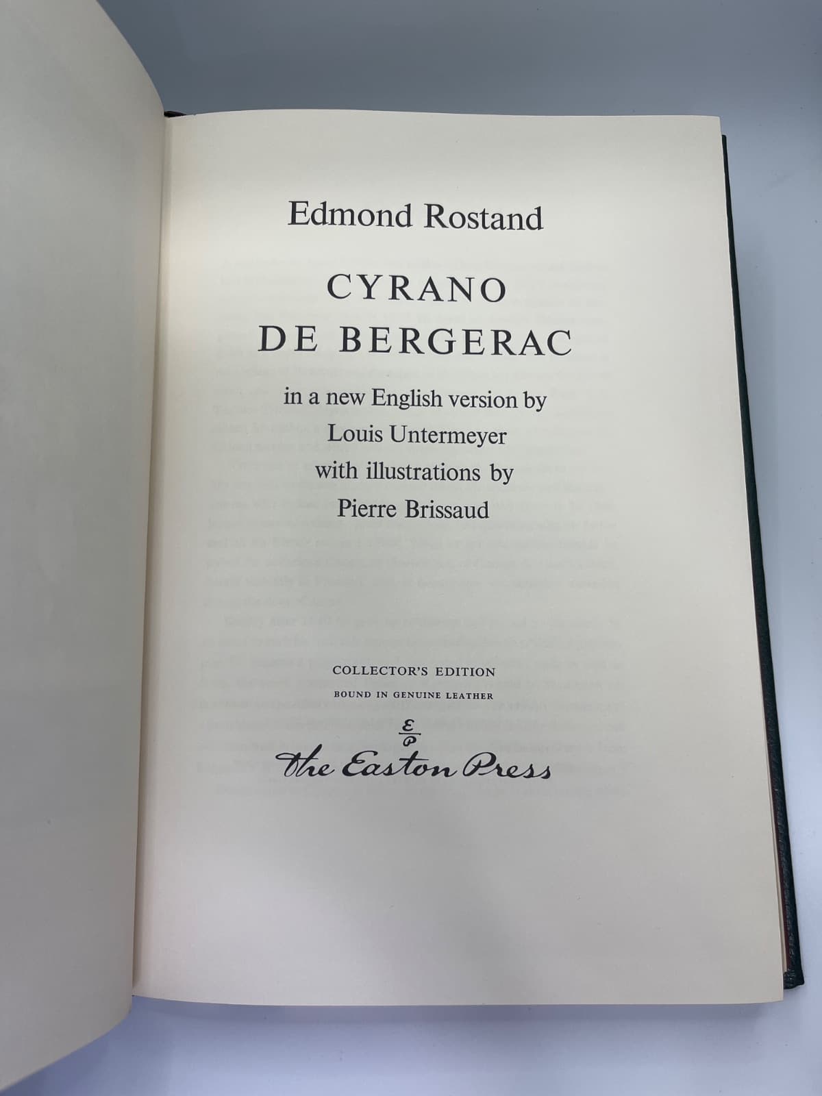 Cyrano de Bergerac - EASTON PRESS  by Edmond Rostand - title page