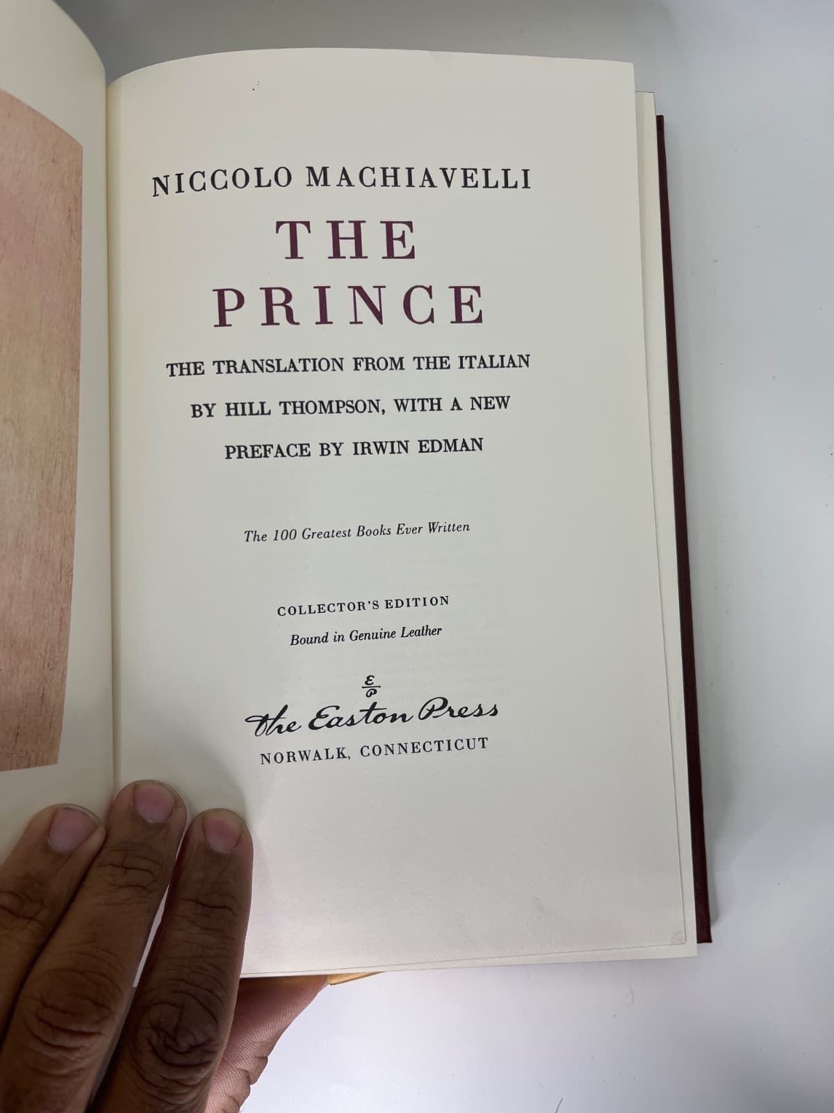 The Prince - Easton Press by Niccolo Machiavelli - title page