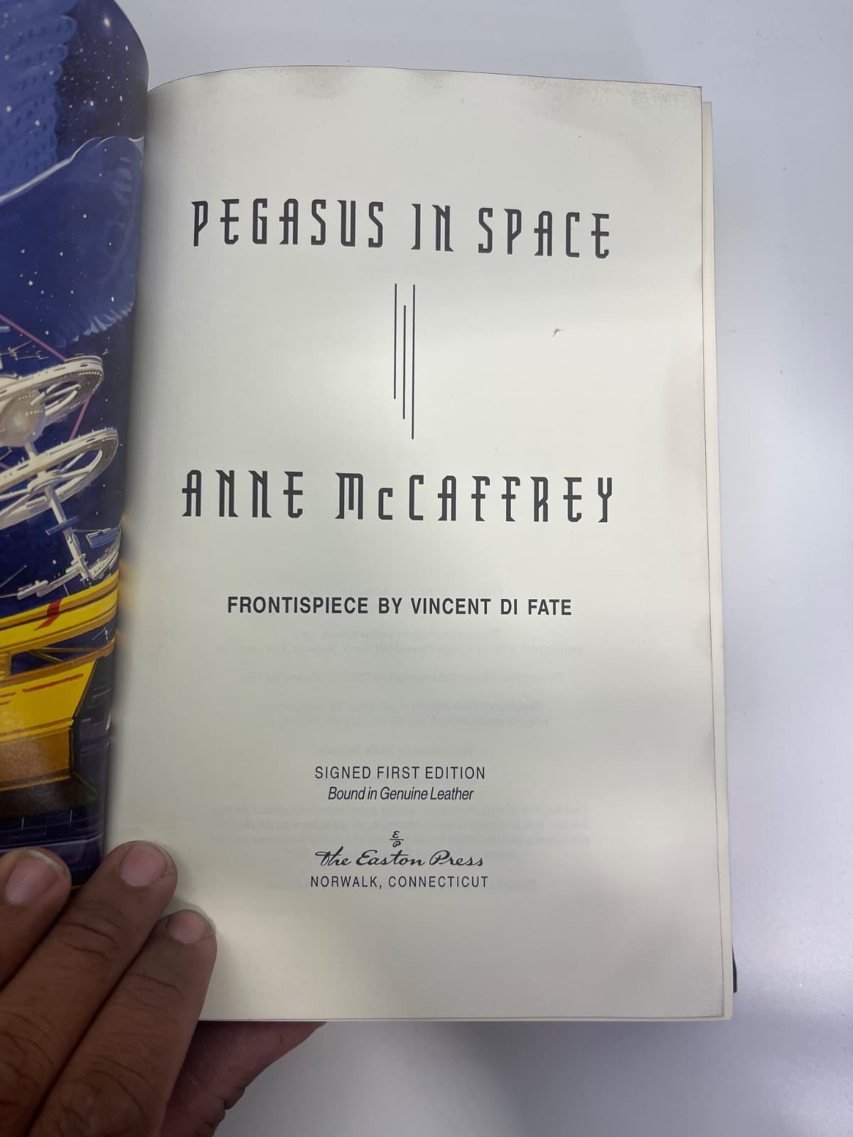 Pegasus in Space - Easton Press - No Signature - DAMAGE by Anne McCaffrey - title page