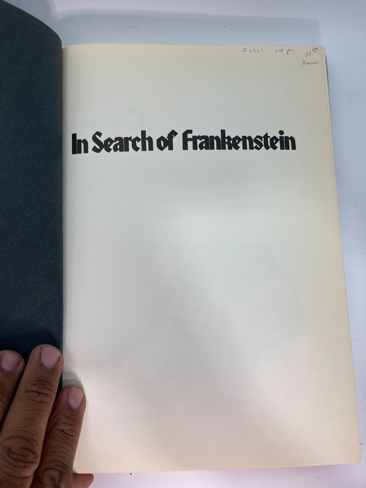 In Search of Frankenstein by Radu Florescu - title page