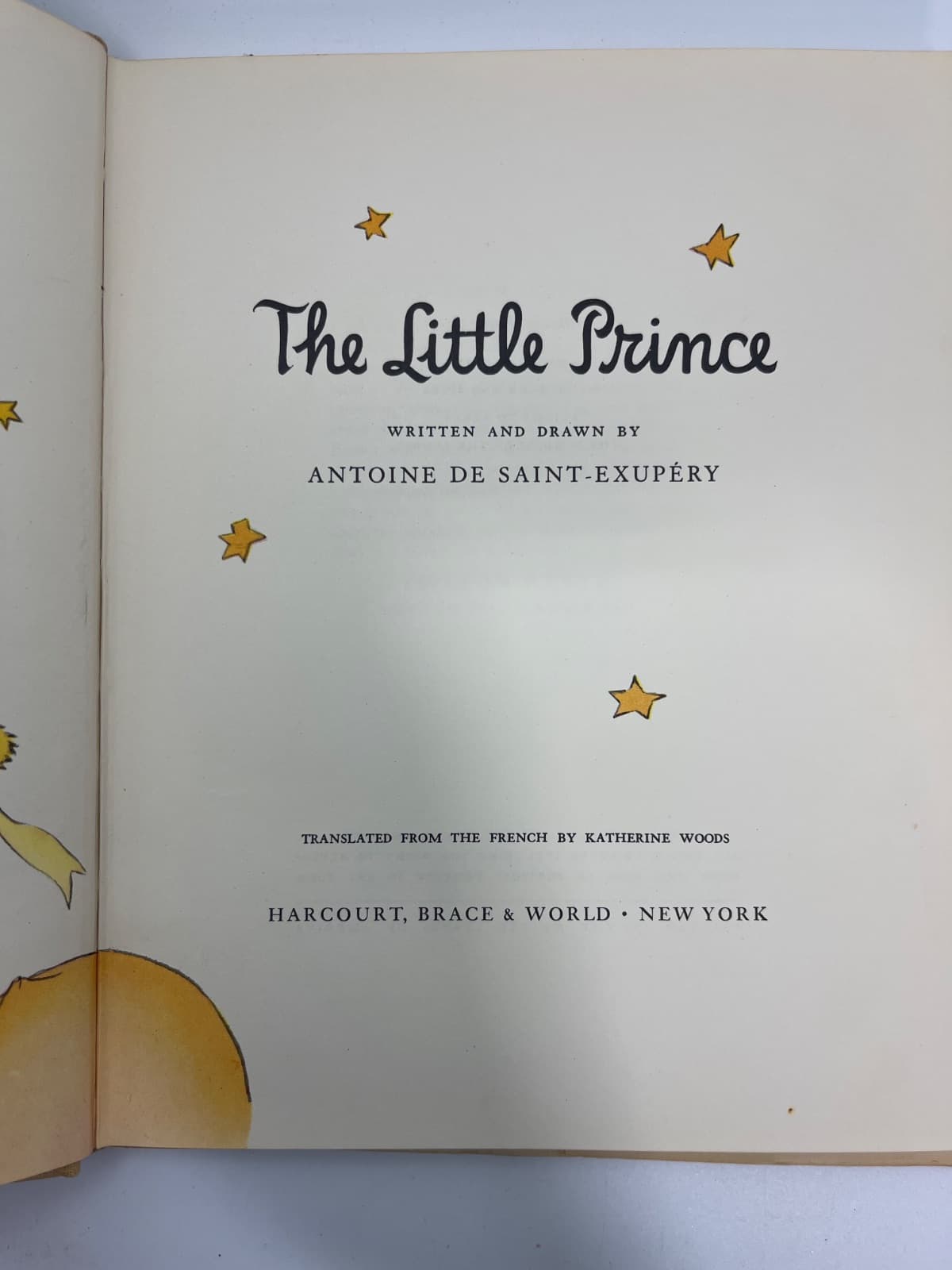 The Little Prince w DJ - Harcourt, Brace & World  by Antoine de Saint-Exupéry - title page