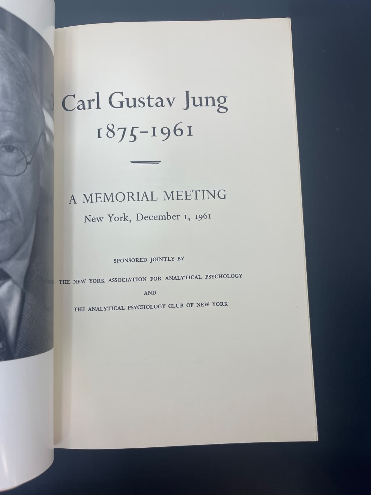 Carl Gustav Jung 1875-1961: A Memorial Meeting by Various - title page